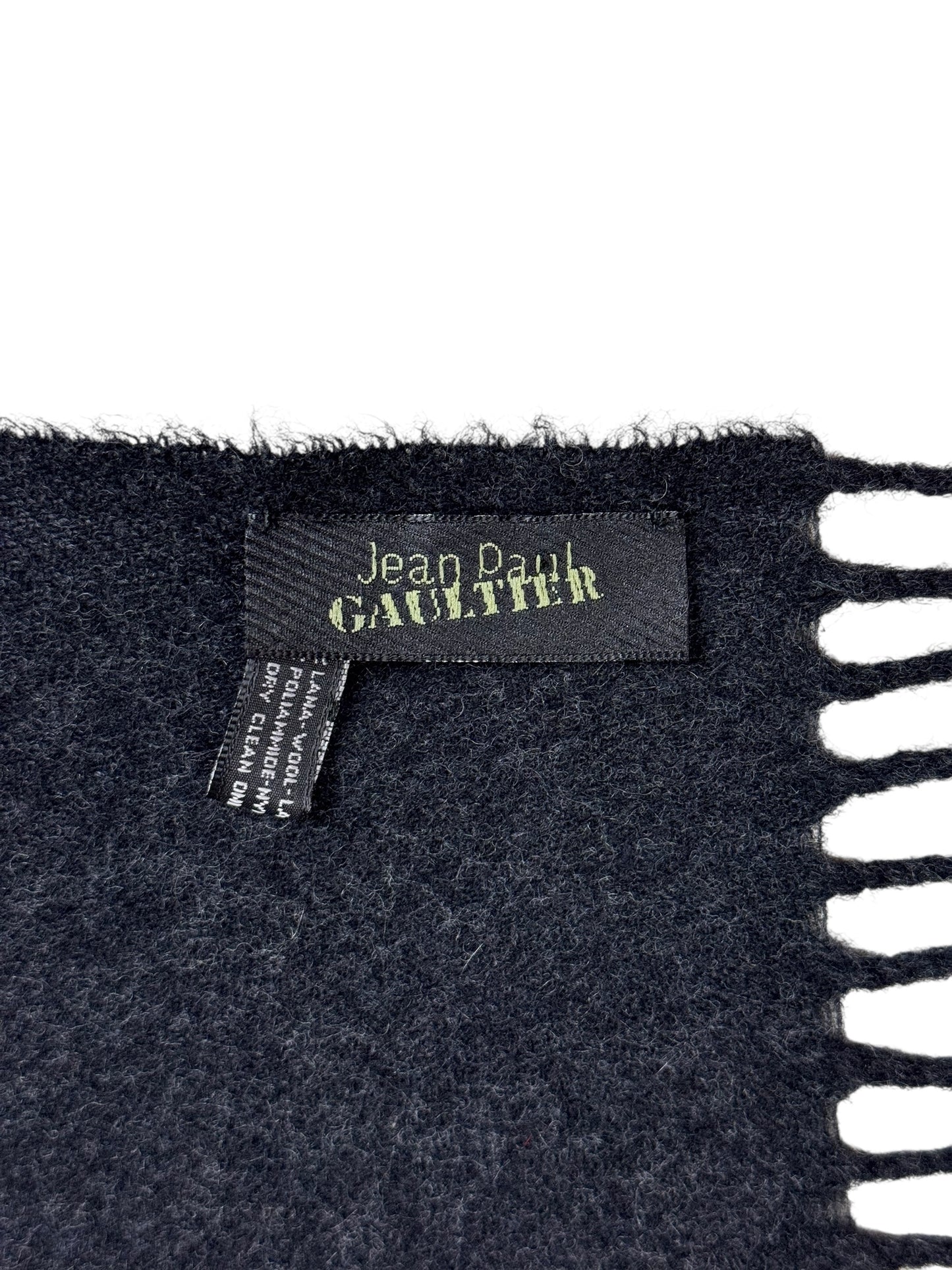 Jean Paul Gaultier leather wool scarf