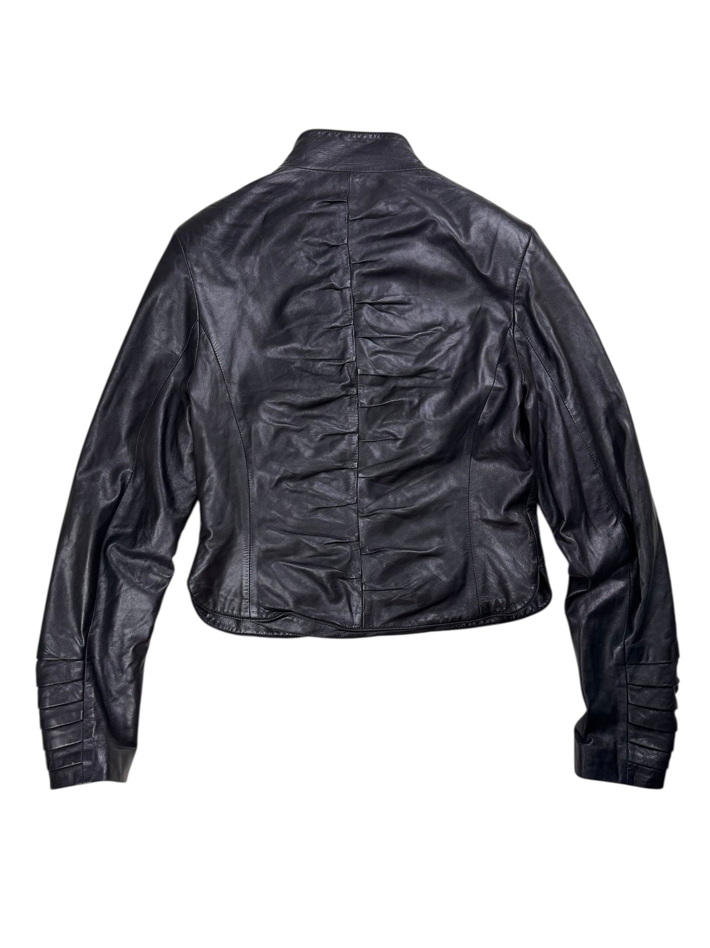 Dom & Ruby 2010s ruched leather jacket