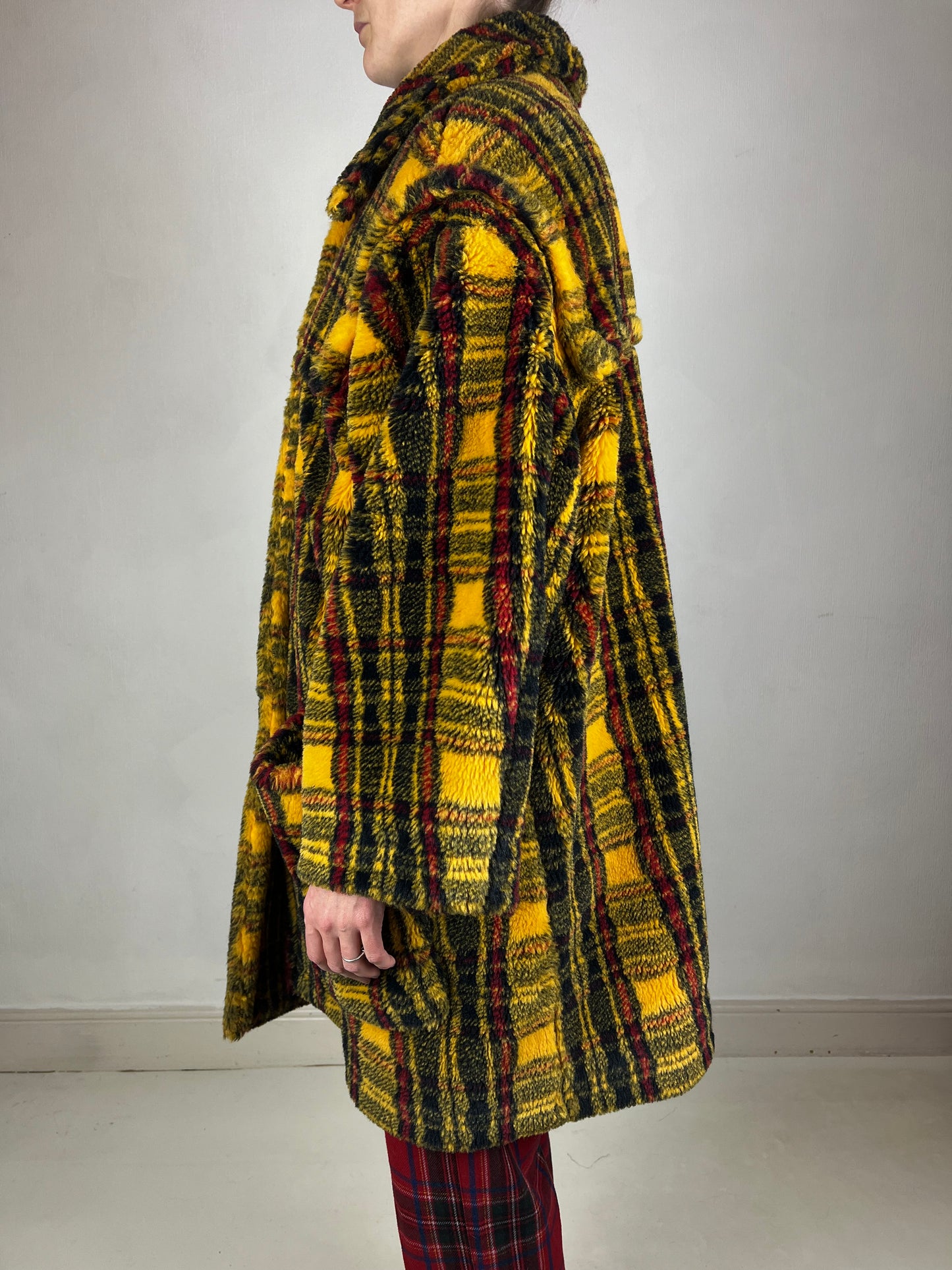 Junior Gaultier F/W 1994 tartan faux fur coat