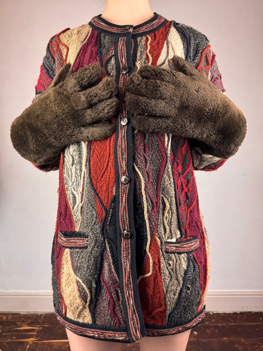 Mid-Century shearling gauntlets