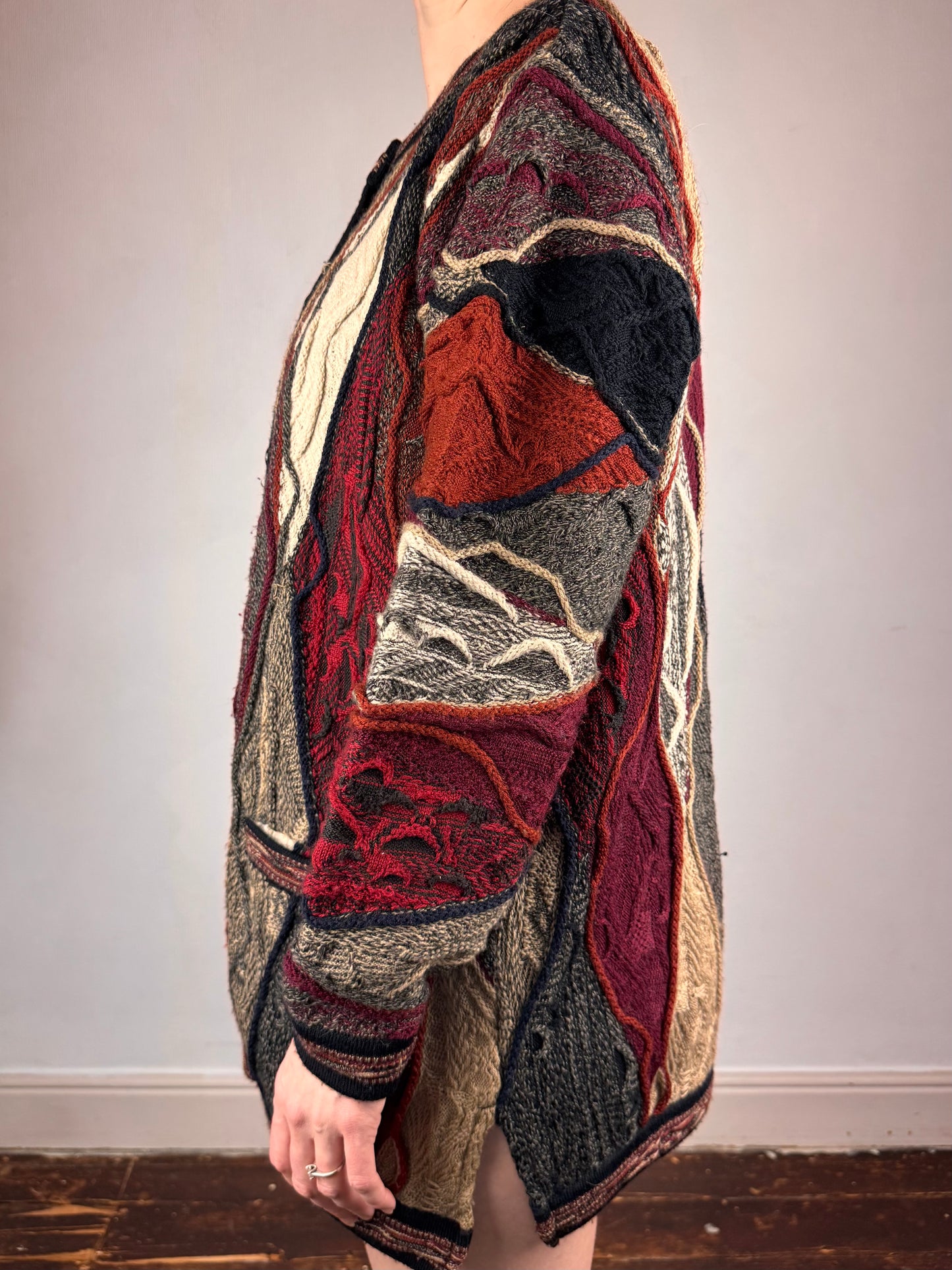 Aklanda Australia 3D knit merino wool cardigan