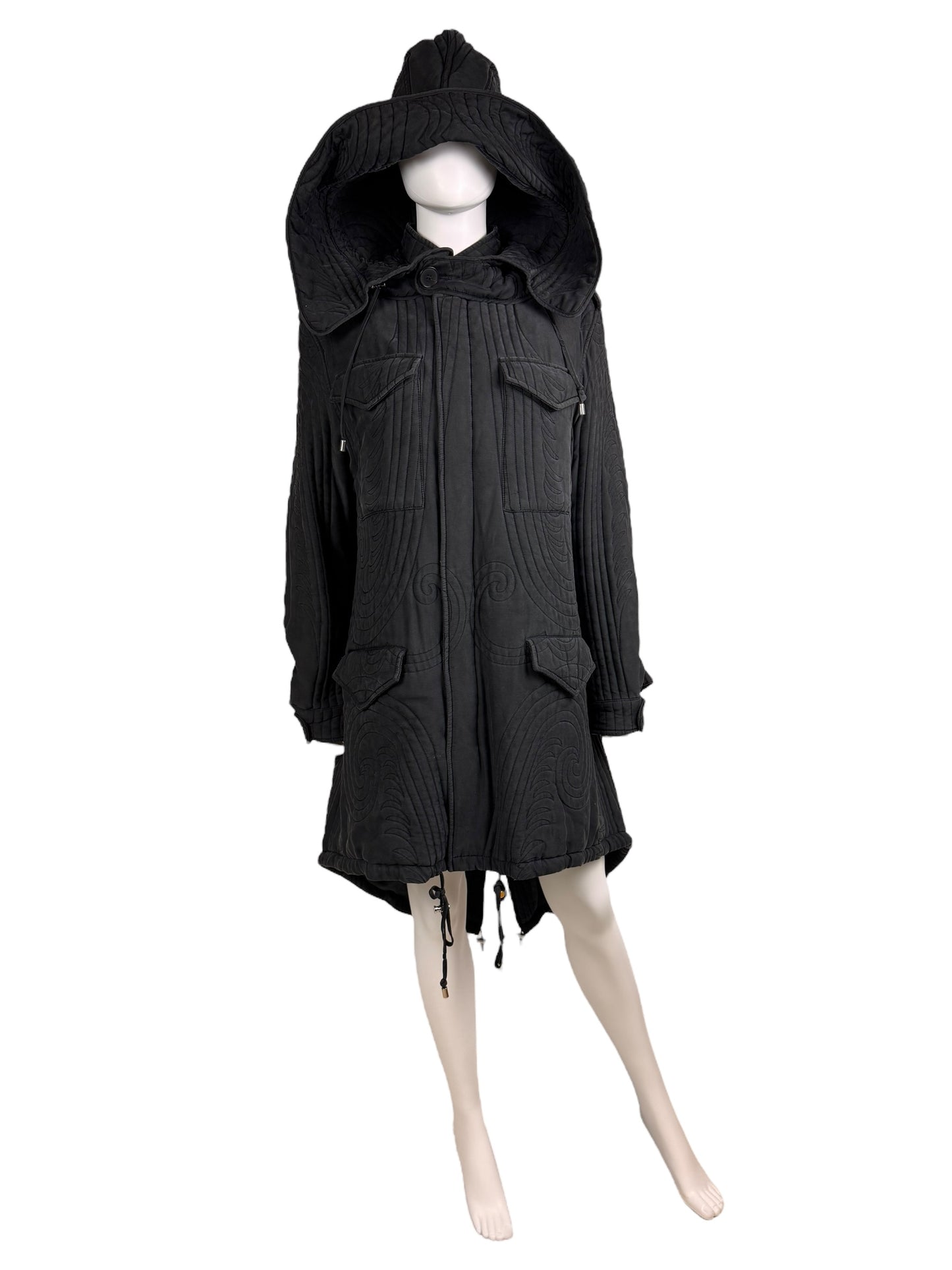 Alexander McQueen c.F/W 2007 silk parka coat