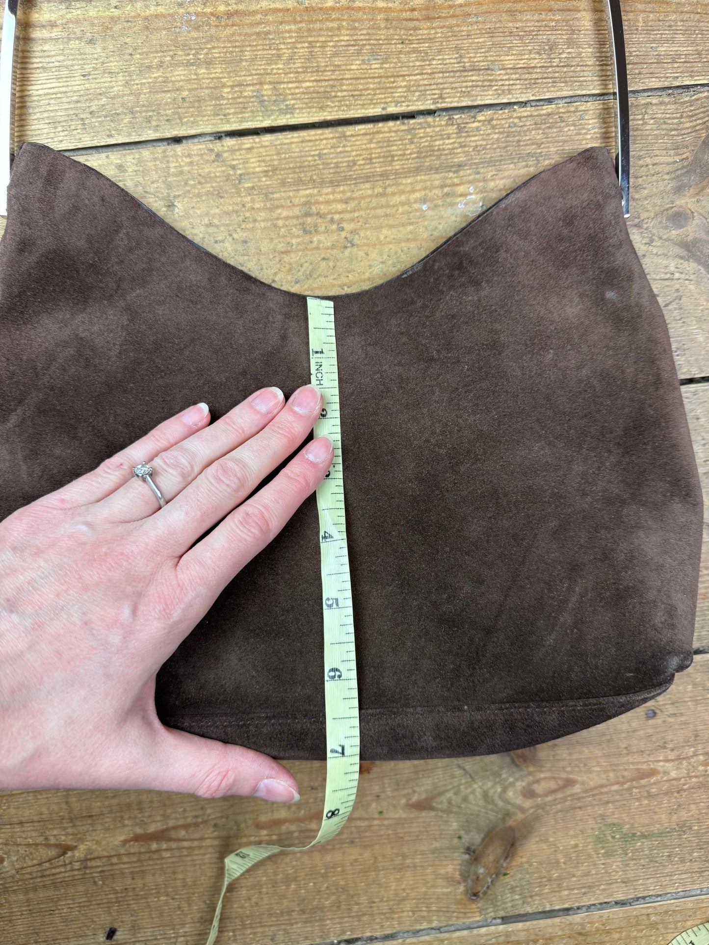 FW 1997 Gucci by Tom Ford brown suede hobo bag