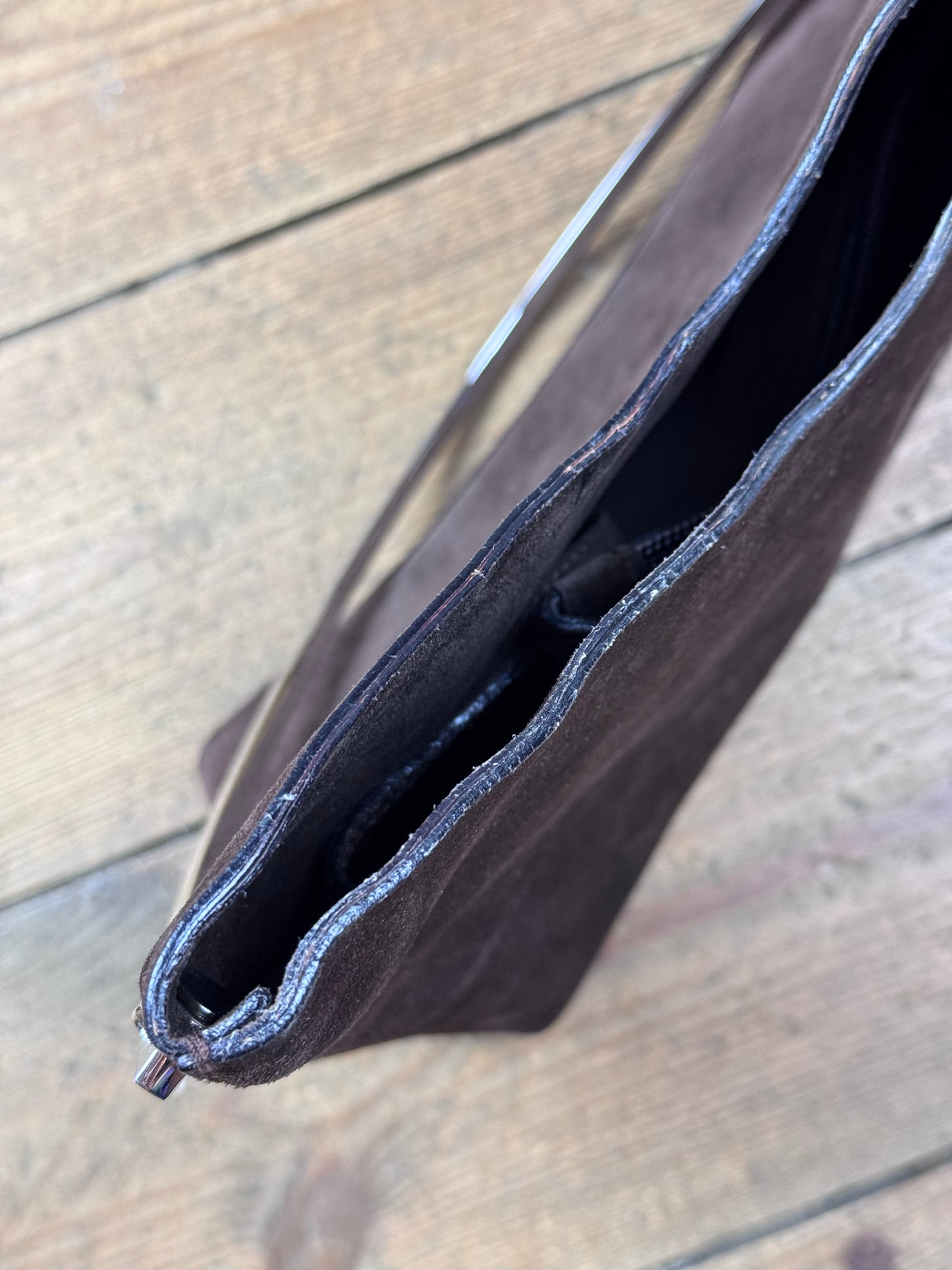 FW 1997 Gucci by Tom Ford brown suede hobo bag