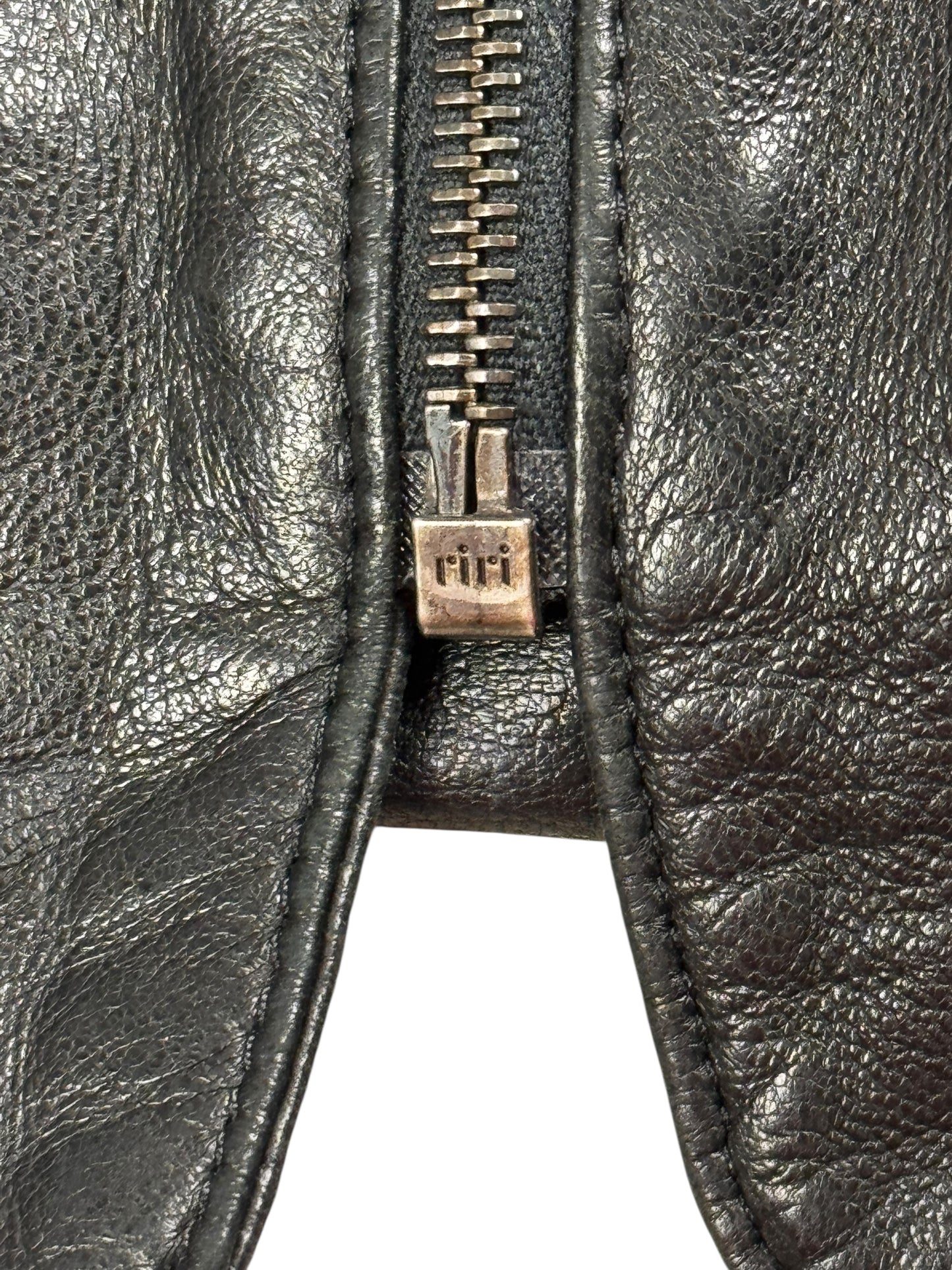 Dom & Ruby 2010s ruched leather jacket