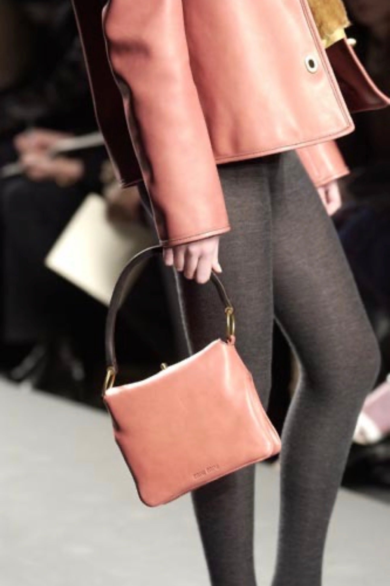 Miu Miu FW 2003 coral pink suede hobo bag
