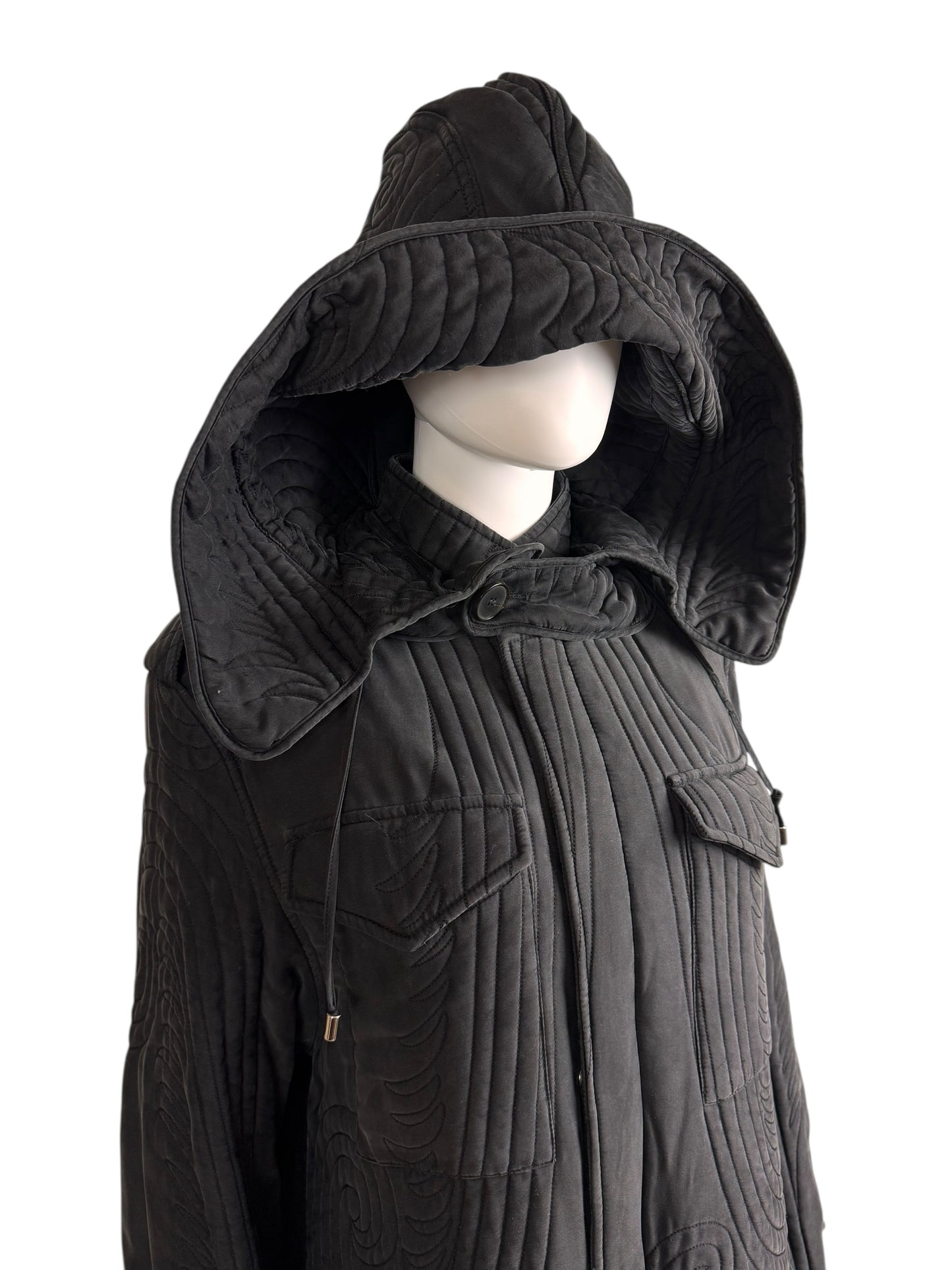 Alexander McQueen c.F/W 2007 silk parka coat