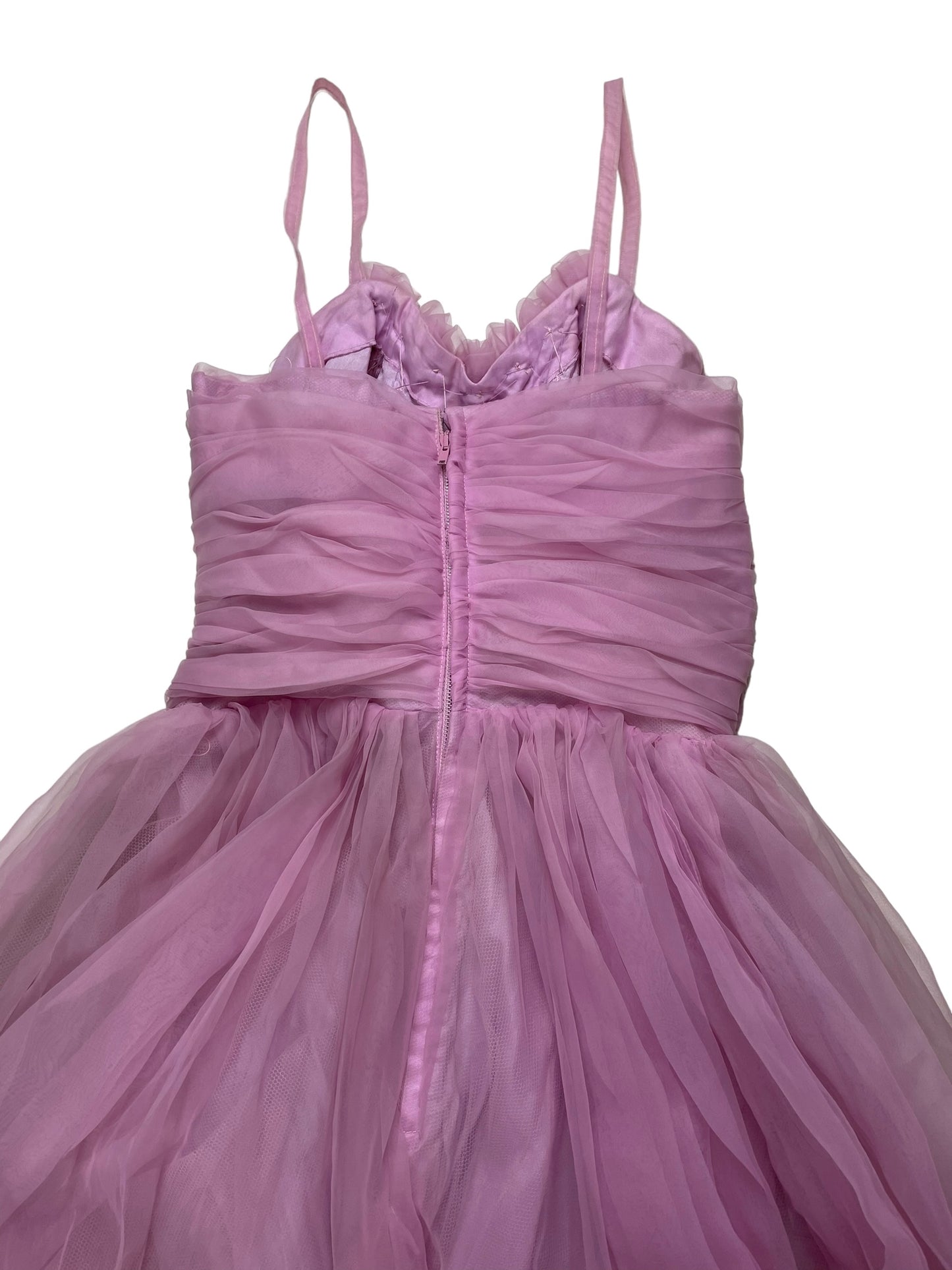 1950s Lee Delman pink tulle gown