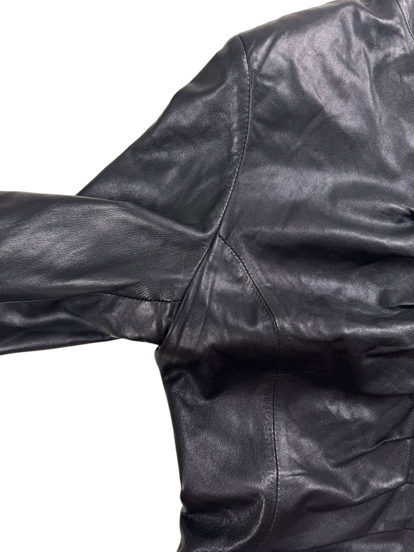 Dom & Ruby 2010s ruched leather jacket