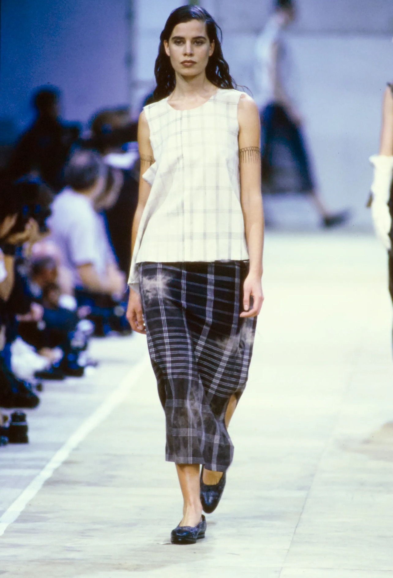 Comme des Garçons S/S 1992 check tie dye wrap trousers