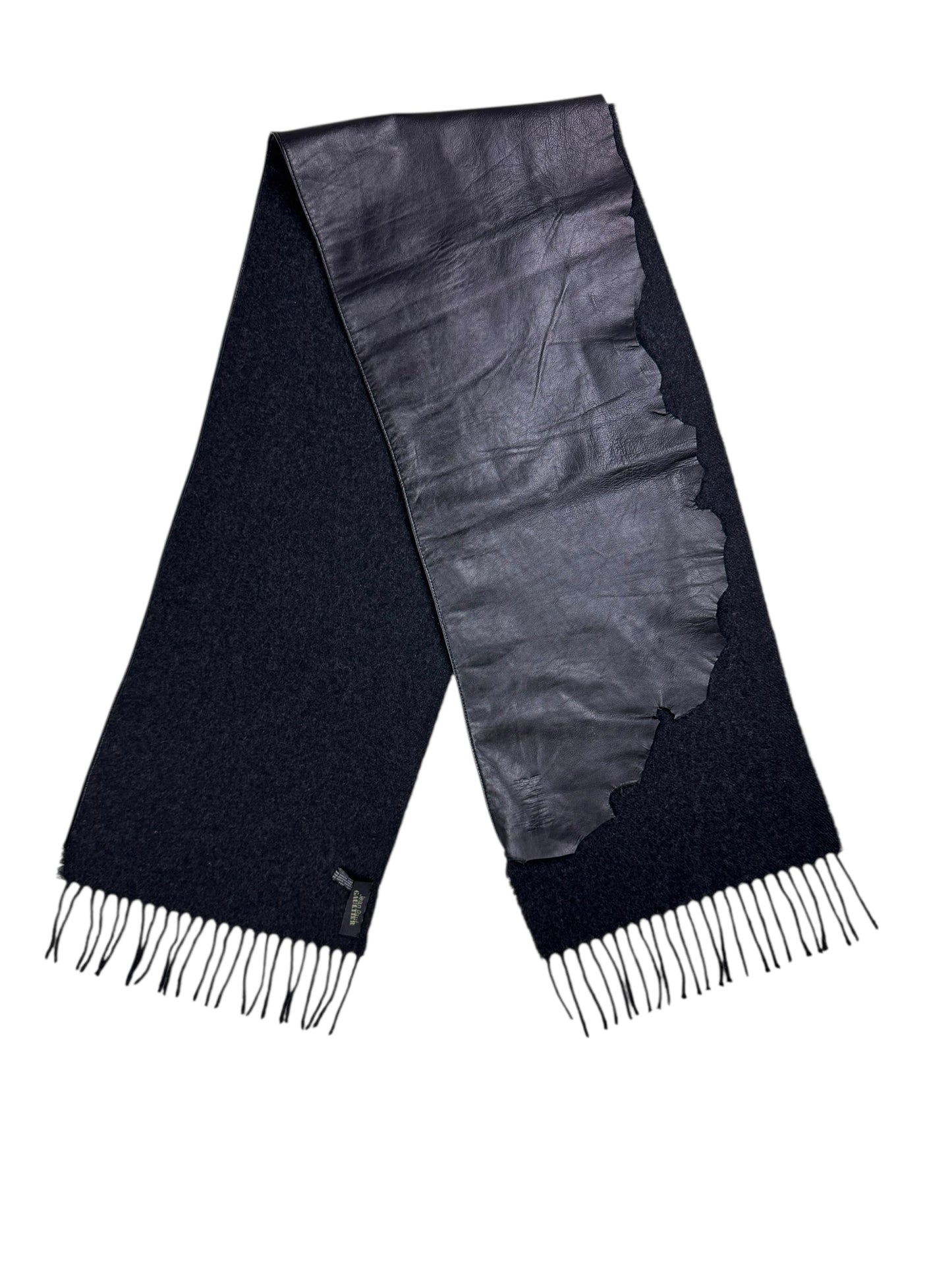 Jean Paul Gaultier leather wool scarf
