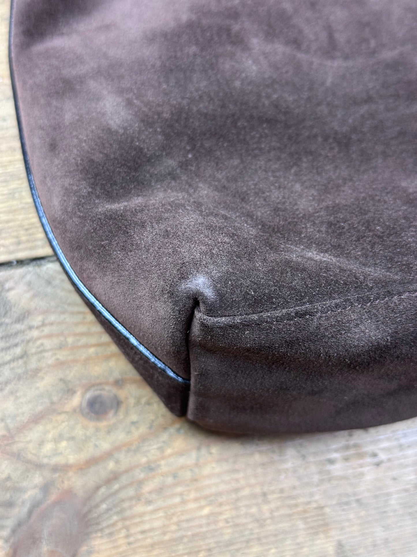FW 1997 Gucci by Tom Ford brown suede hobo bag