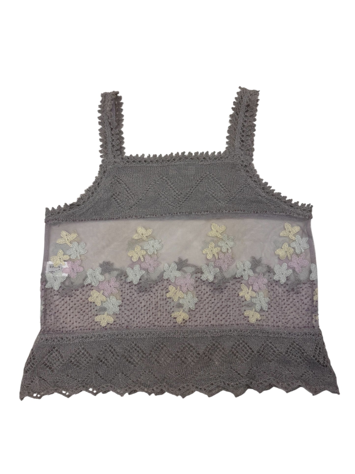 Moschino knit mesh embellished top