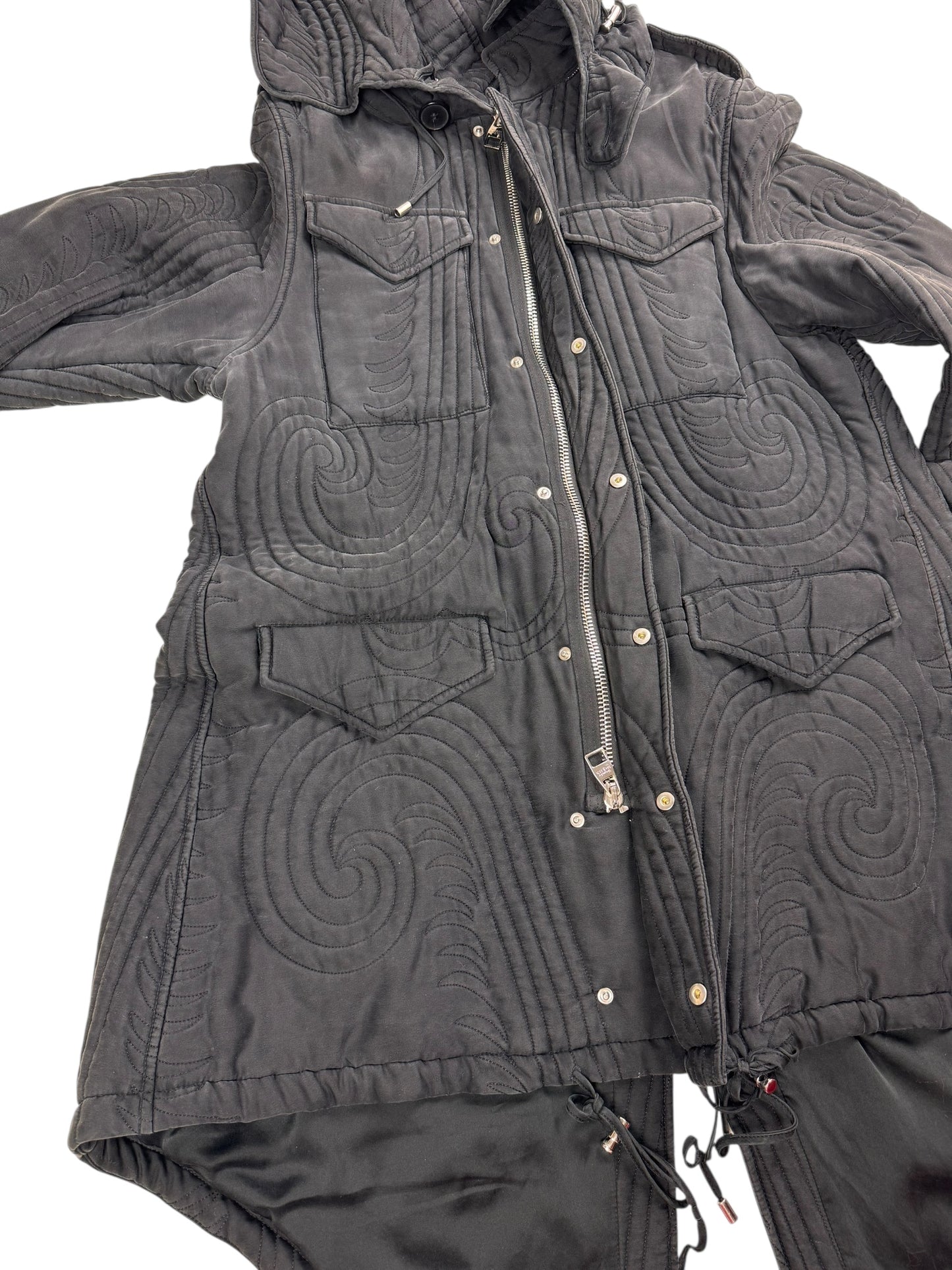 Alexander McQueen c.F/W 2007 silk parka coat