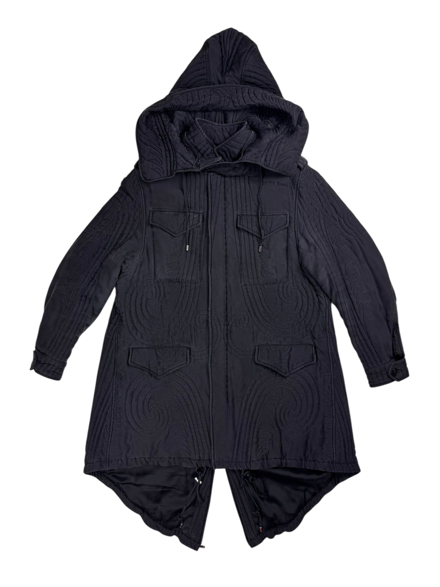 Alexander McQueen c.F/W 2007 silk parka coat