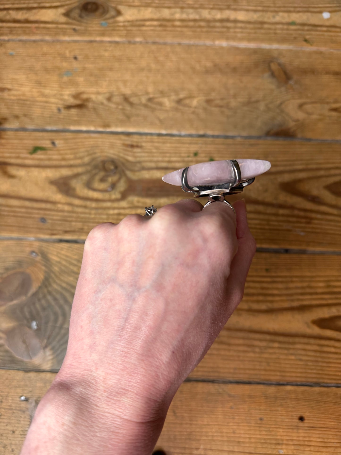 Gary Holder London 2000s Sterling silver rose quartz star ring