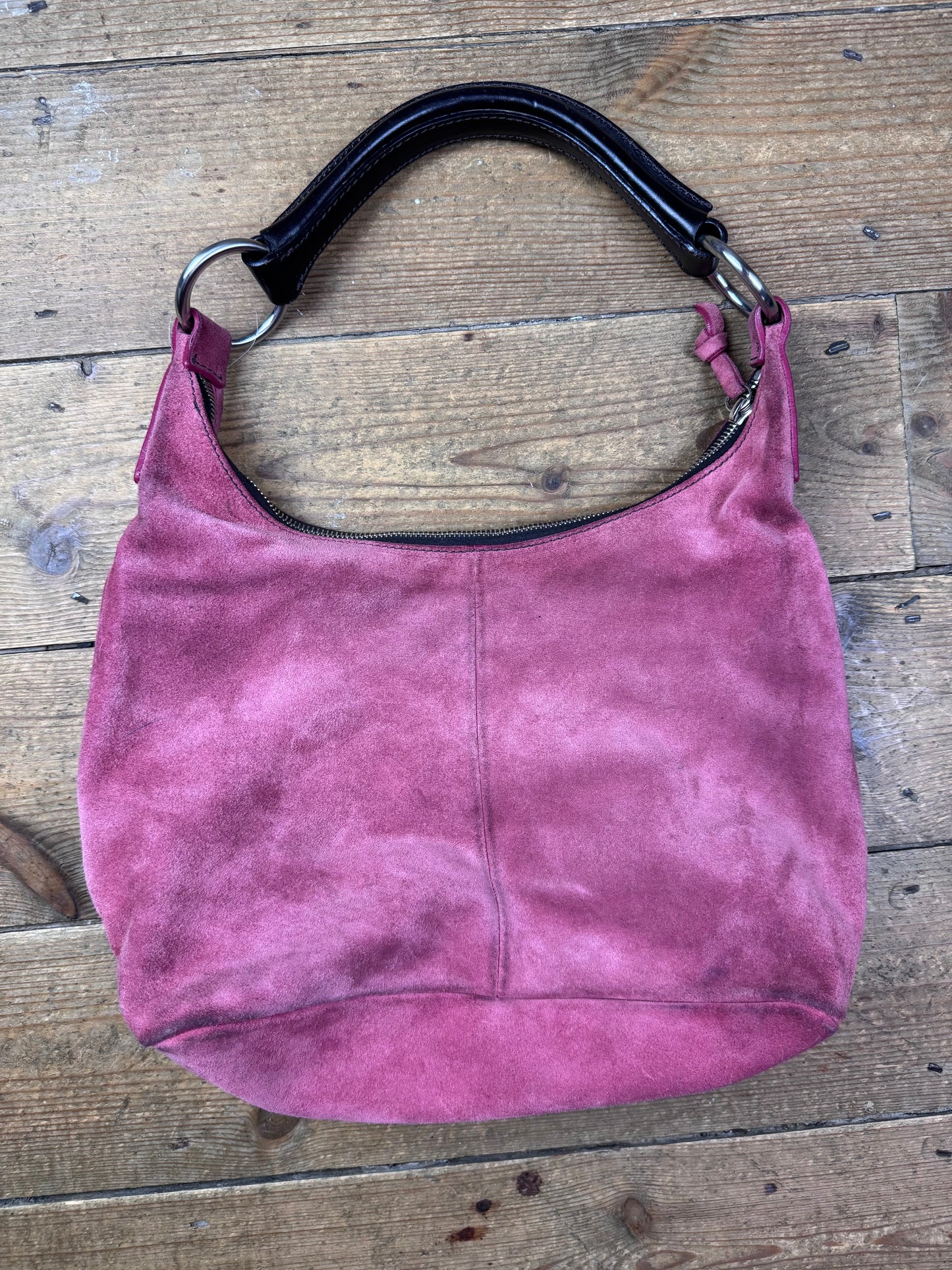 Miu Miu FW 2003 coral pink suede hobo bag