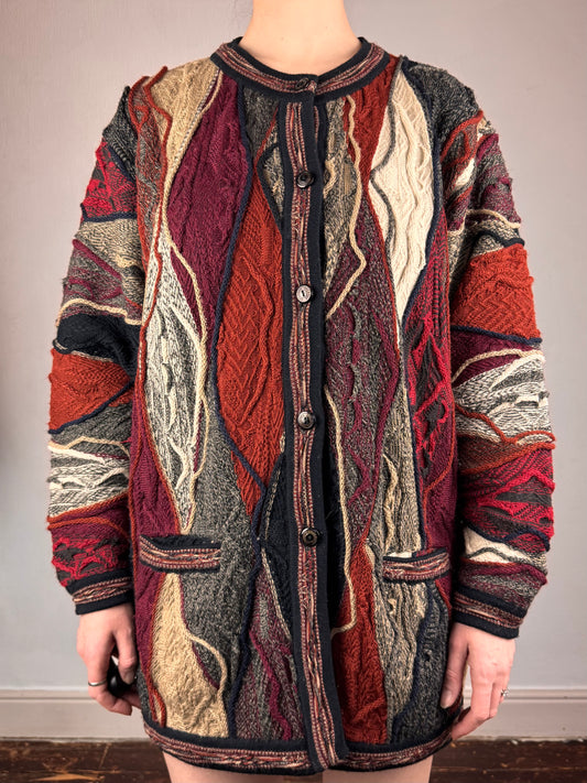 Aklanda Australia 3D knit merino wool cardigan