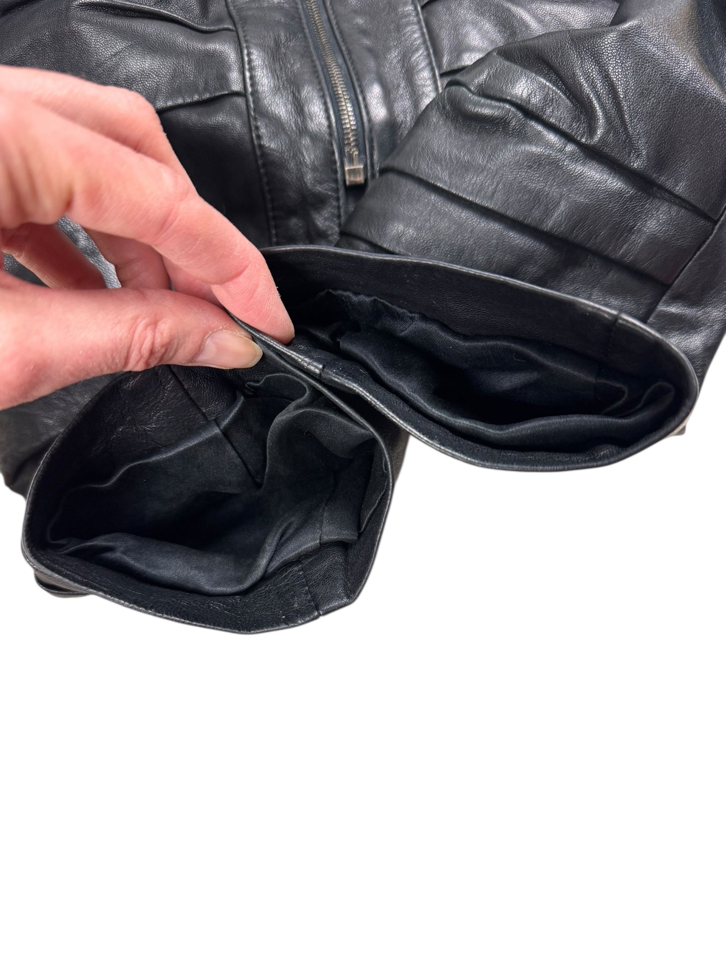 Dom & Ruby 2010s ruched leather jacket