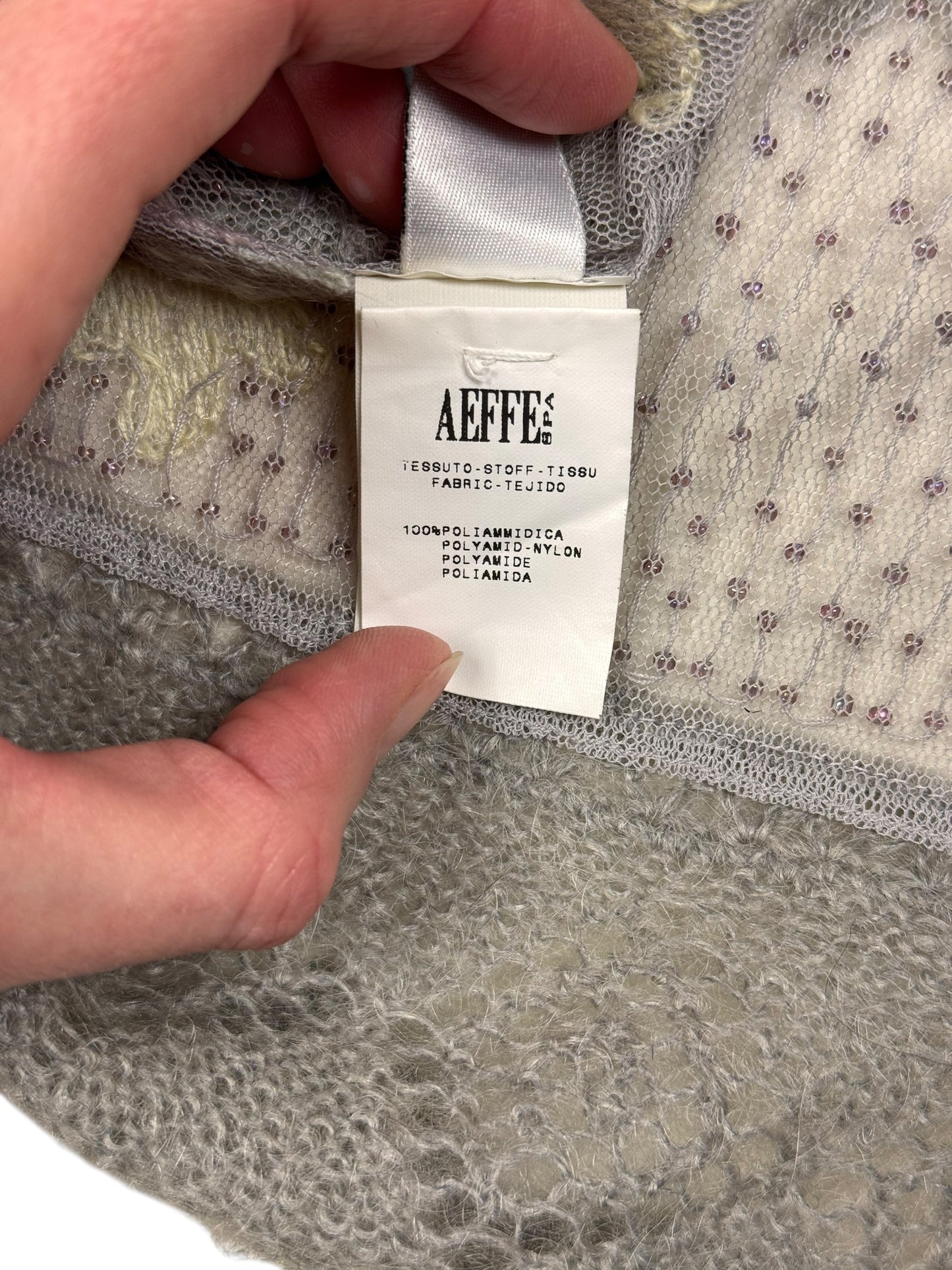 Moschino knit mesh embellished top