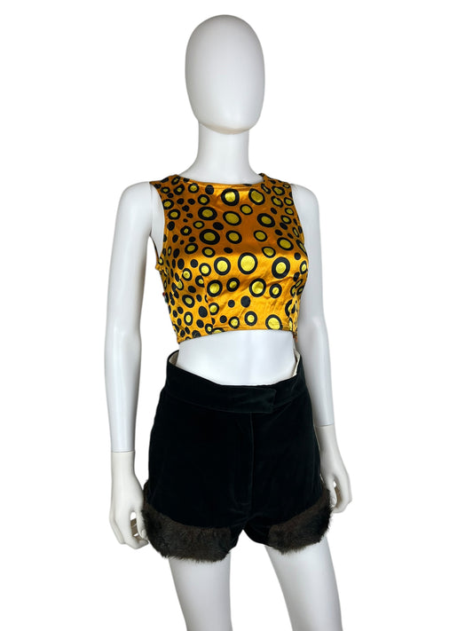 Moschino c.1996 satiny spot crop top