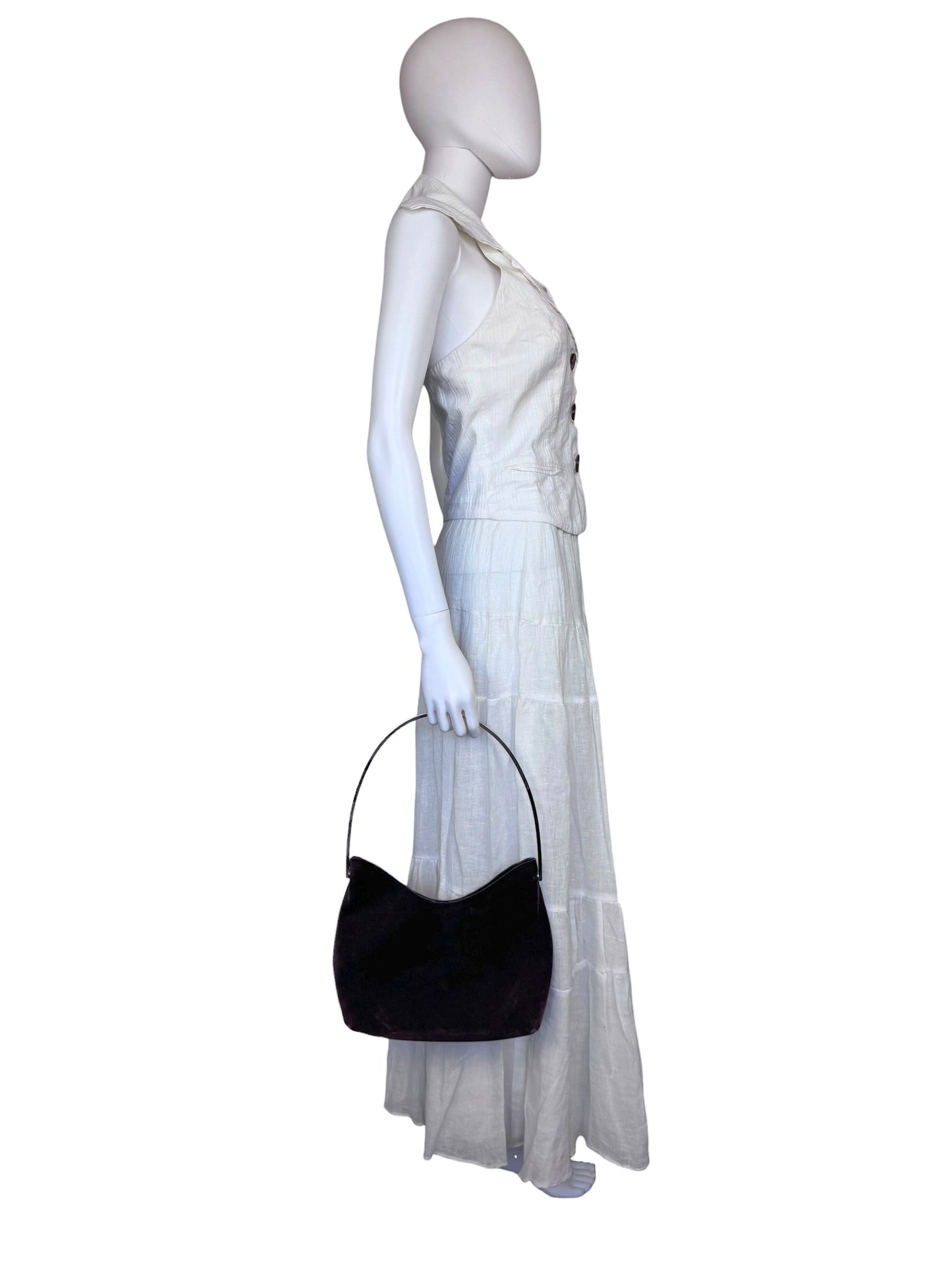 FW 1997 Gucci by Tom Ford brown suede hobo bag
