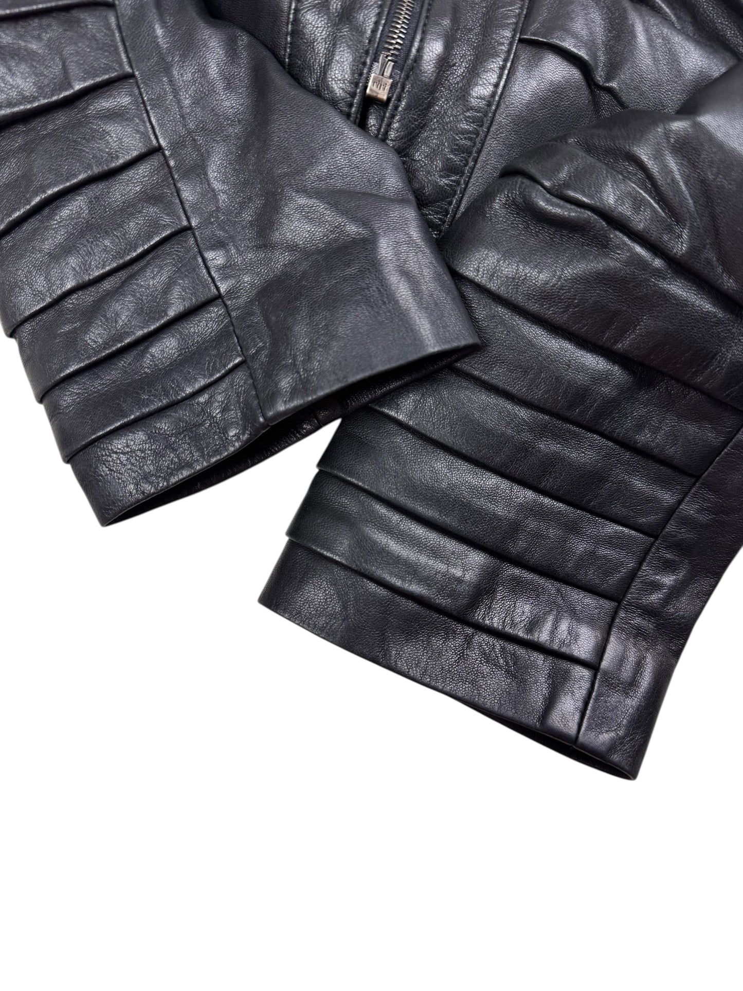 Dom & Ruby 2010s ruched leather jacket