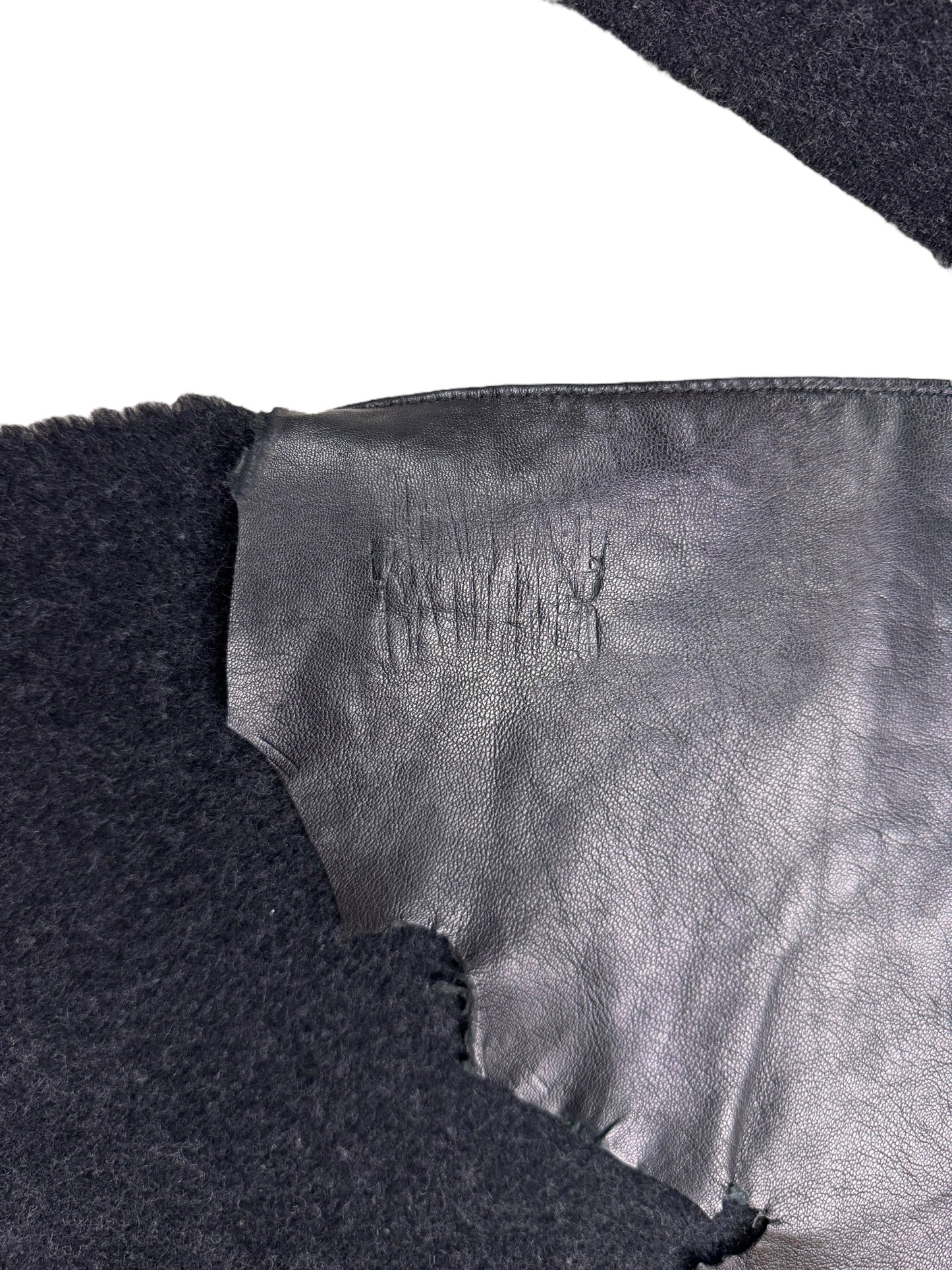 Jean Paul Gaultier leather wool scarf