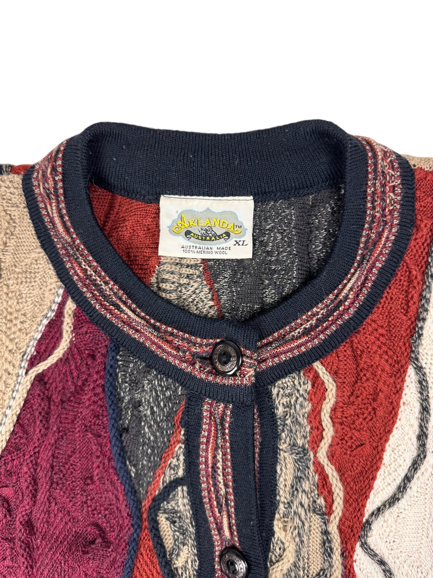 Aklanda Australia 3D knit merino wool cardigan