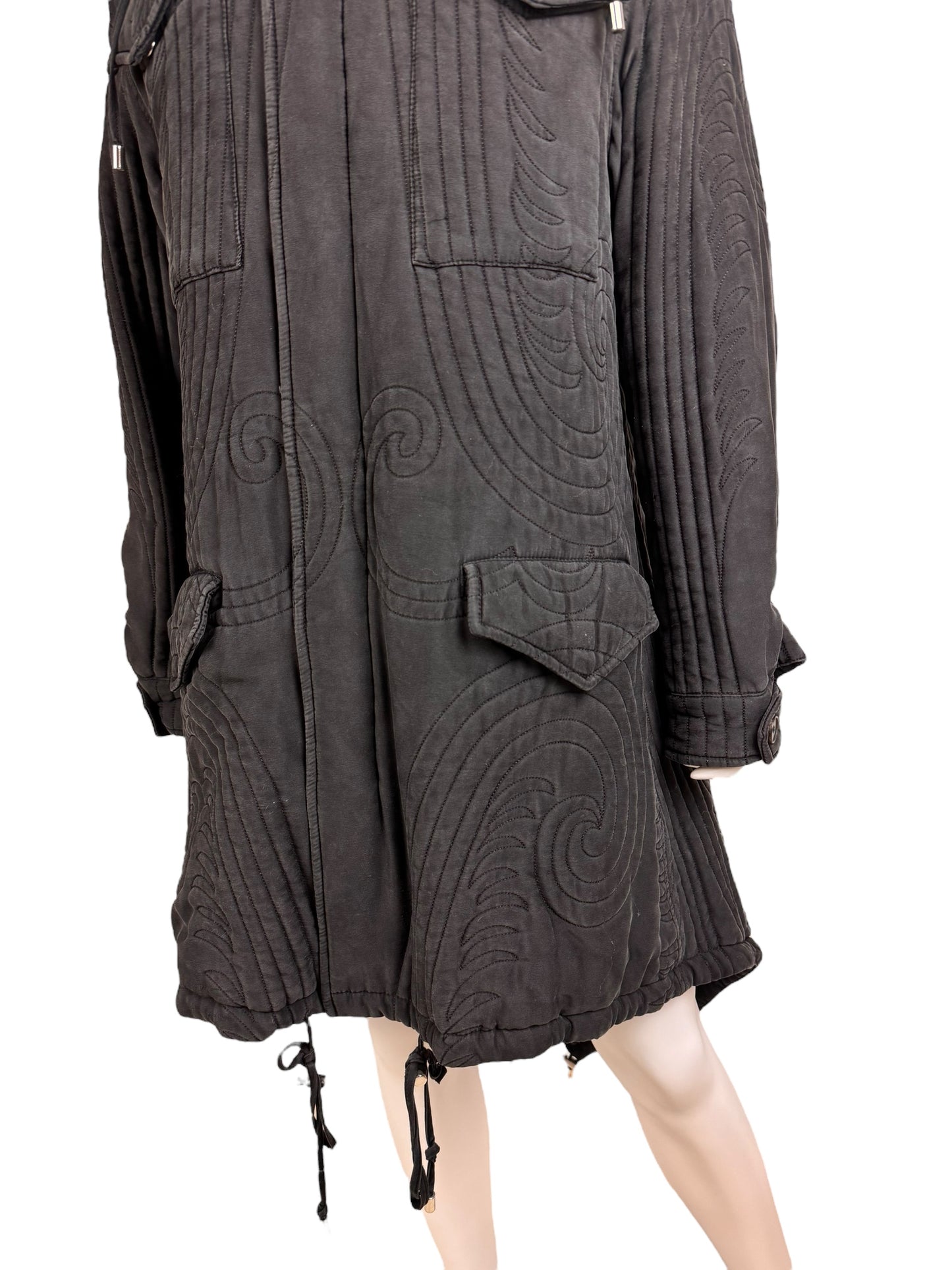 Alexander McQueen c.F/W 2007 silk parka coat