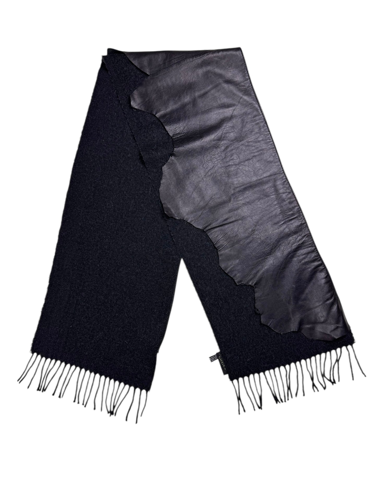 Jean Paul Gaultier leather wool scarf