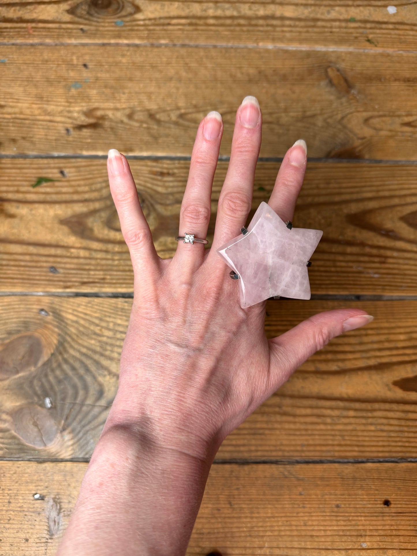 Gary Holder London 2000s Sterling silver rose quartz star ring
