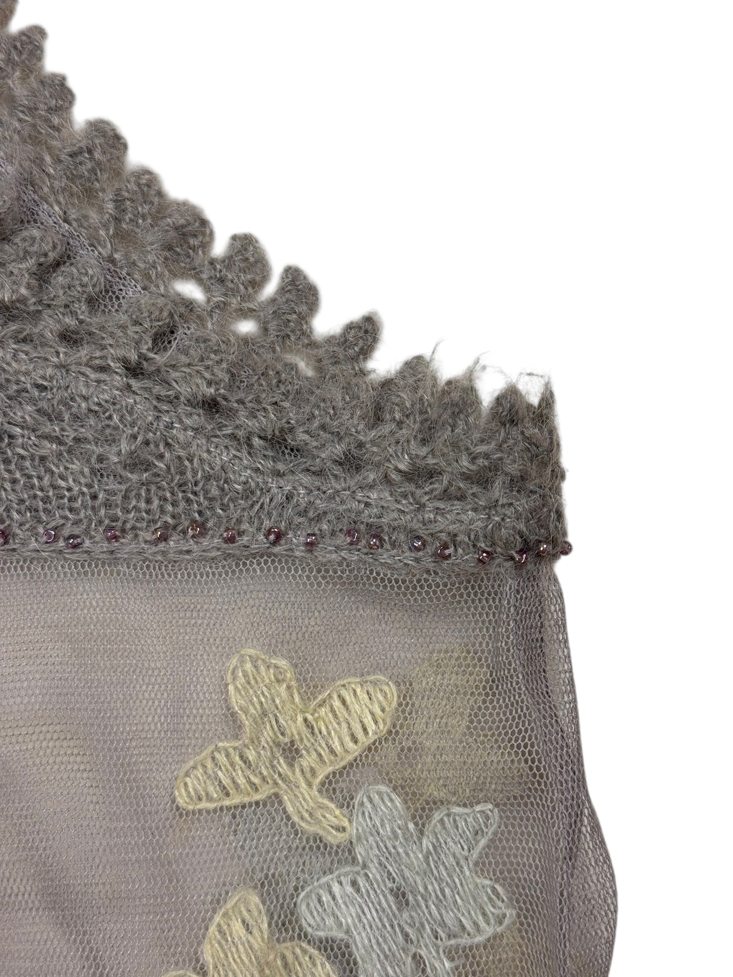 Moschino knit mesh embellished top