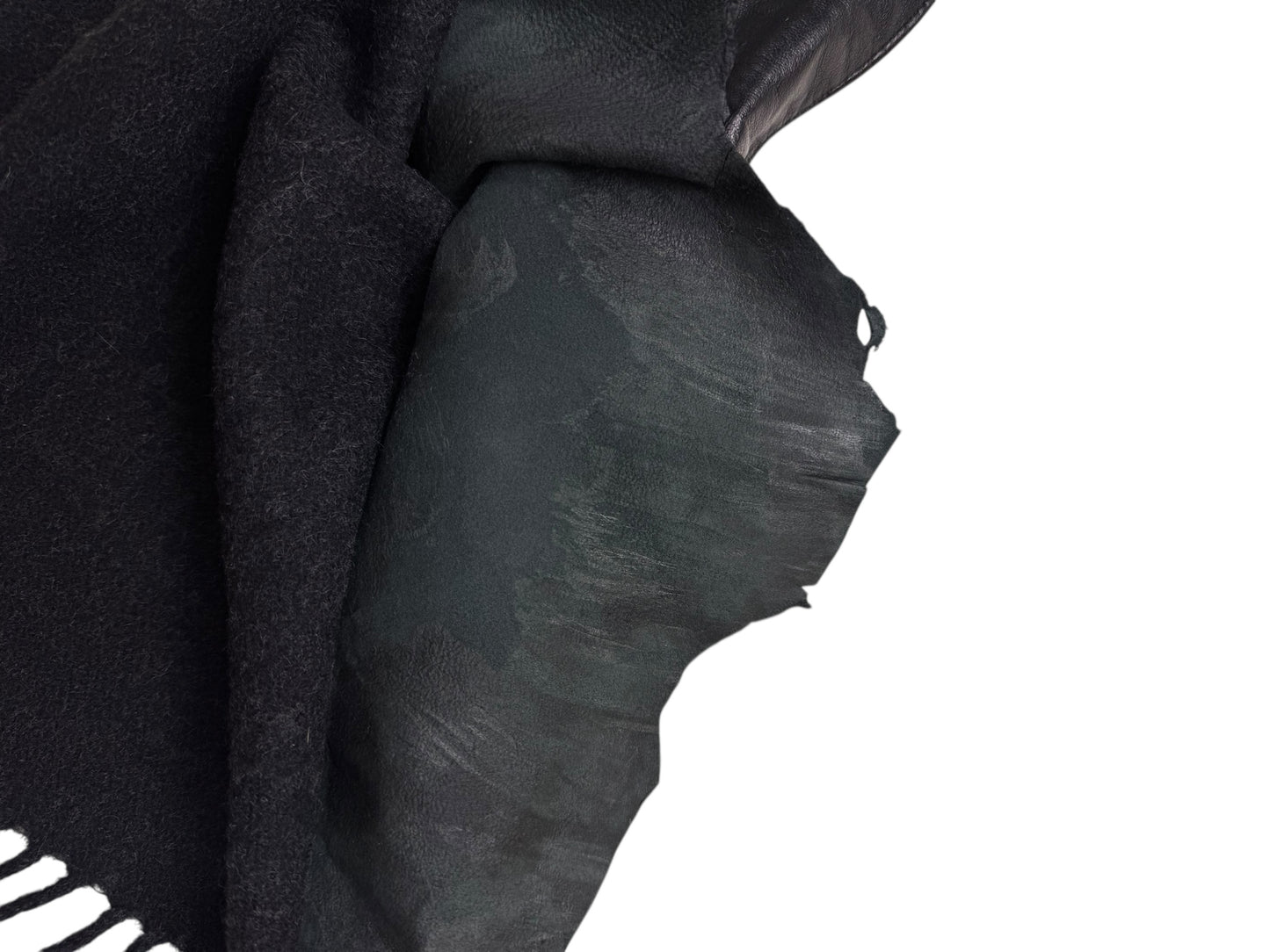 Jean Paul Gaultier leather wool scarf