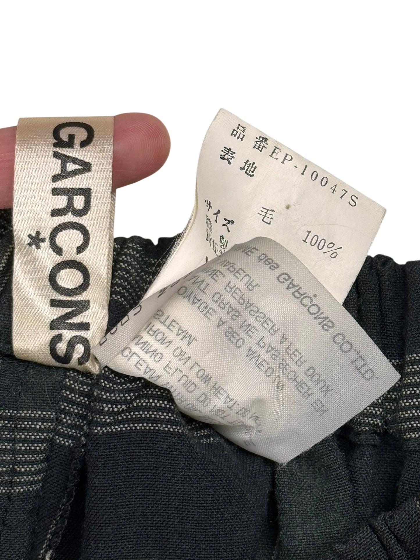 Comme des Garçons S/S 1992 check tie dye wrap trousers