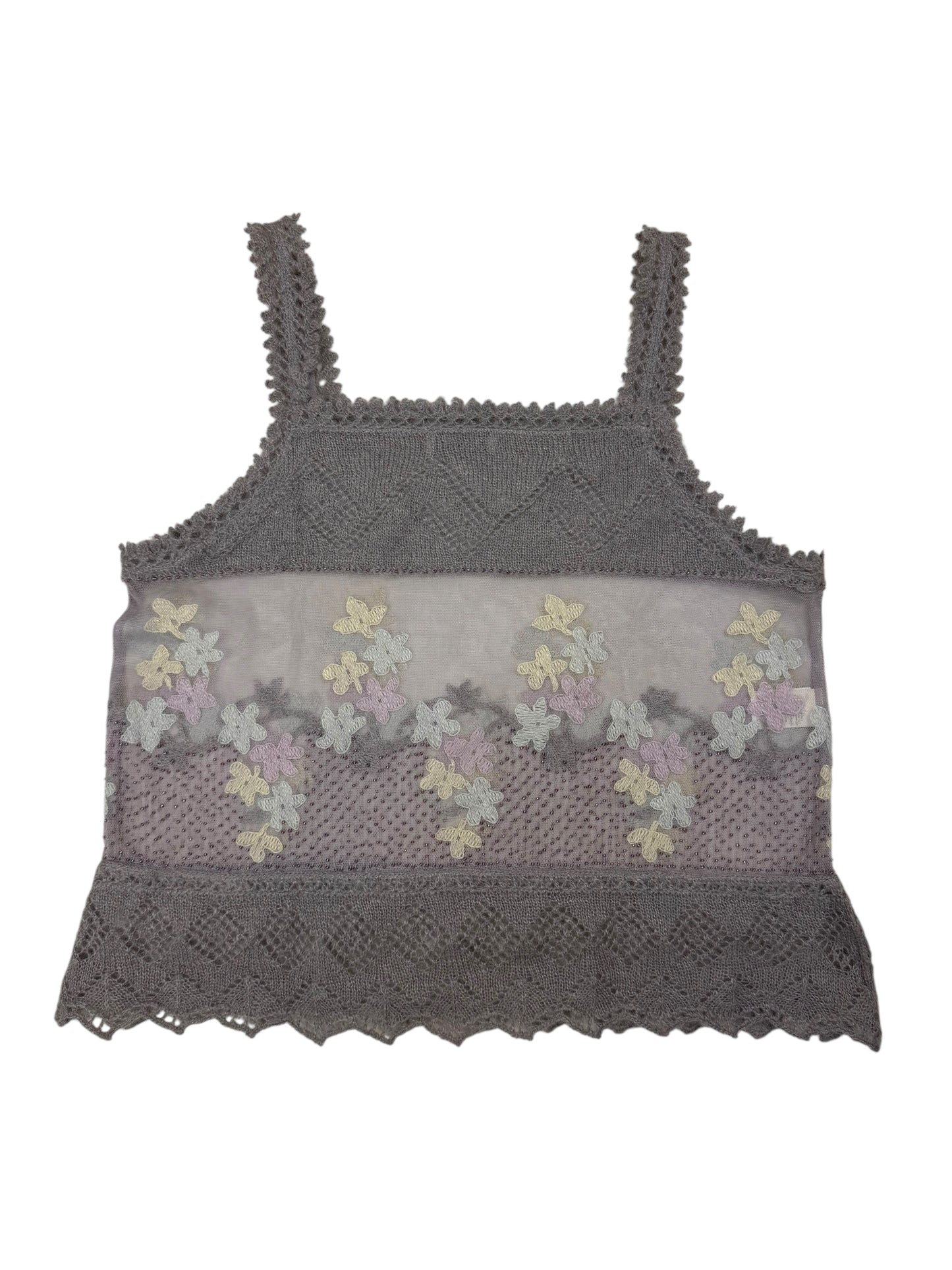 Moschino knit mesh embellished top
