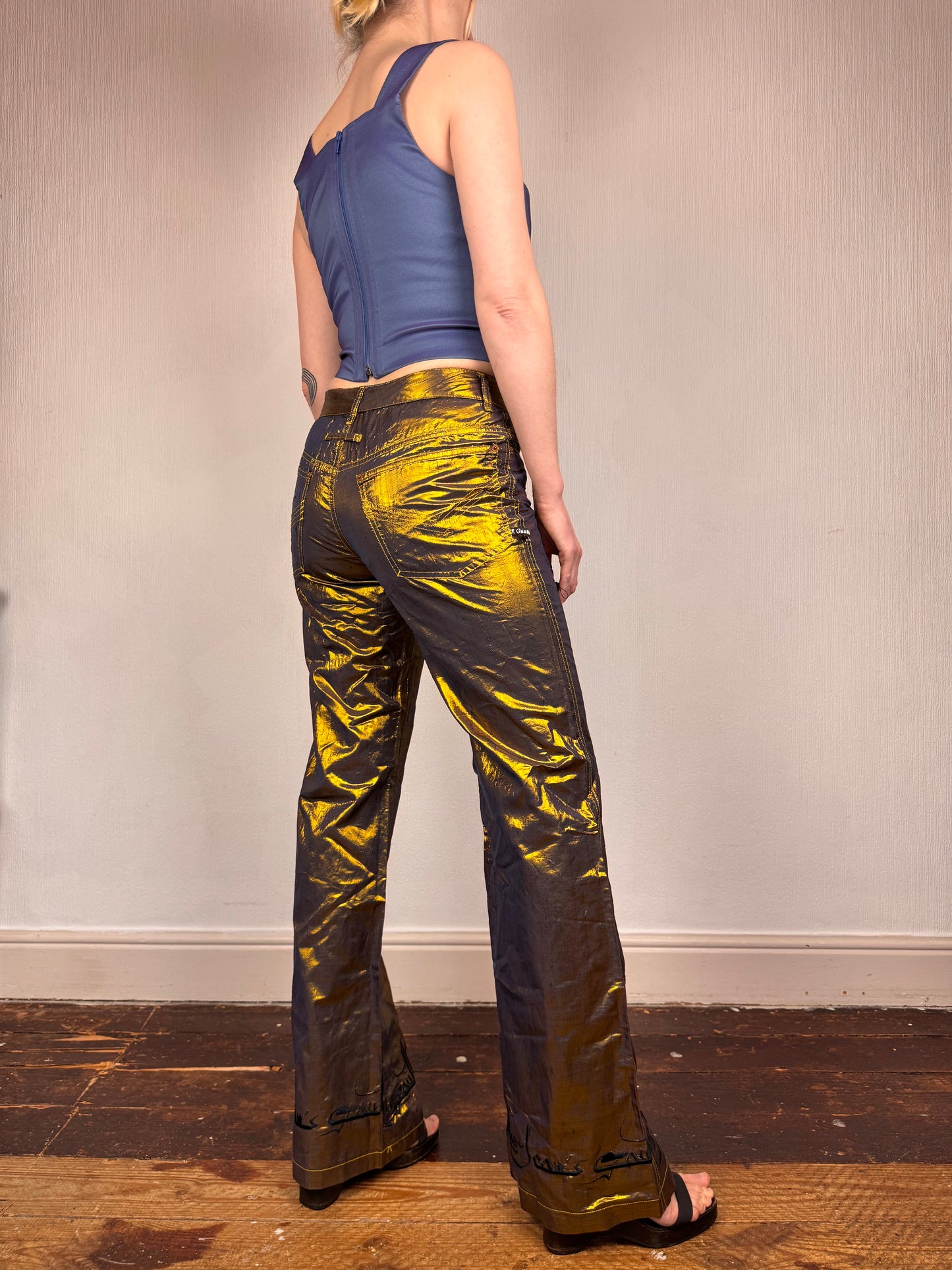 Jean Paul Gaultier c.F/W 1998 gold lamé trousers