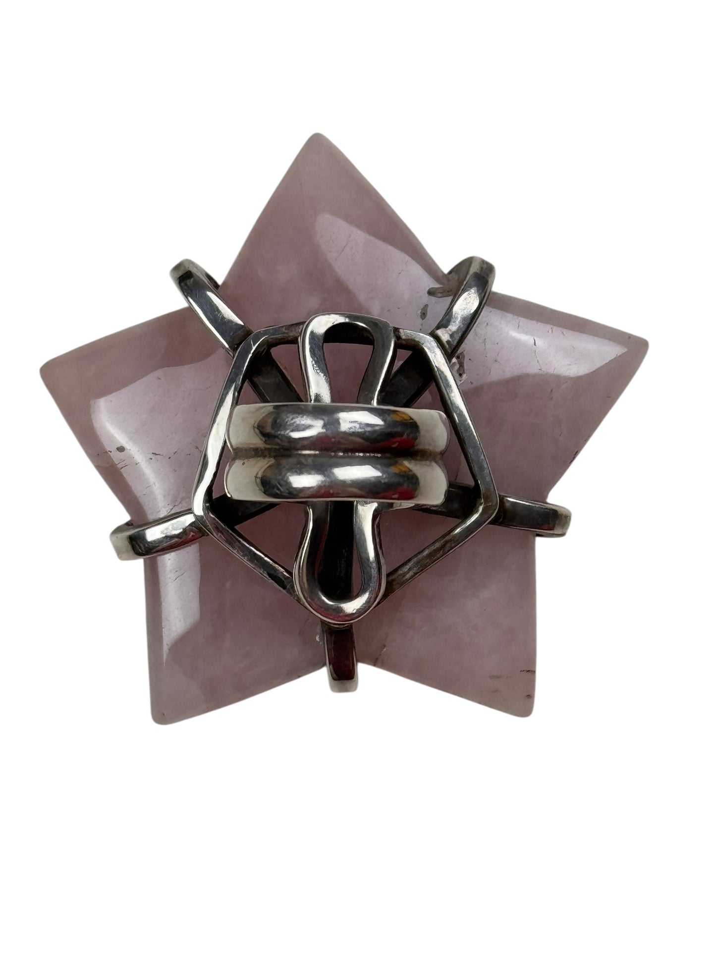 Gary Holder London 2000s Sterling silver rose quartz star ring
