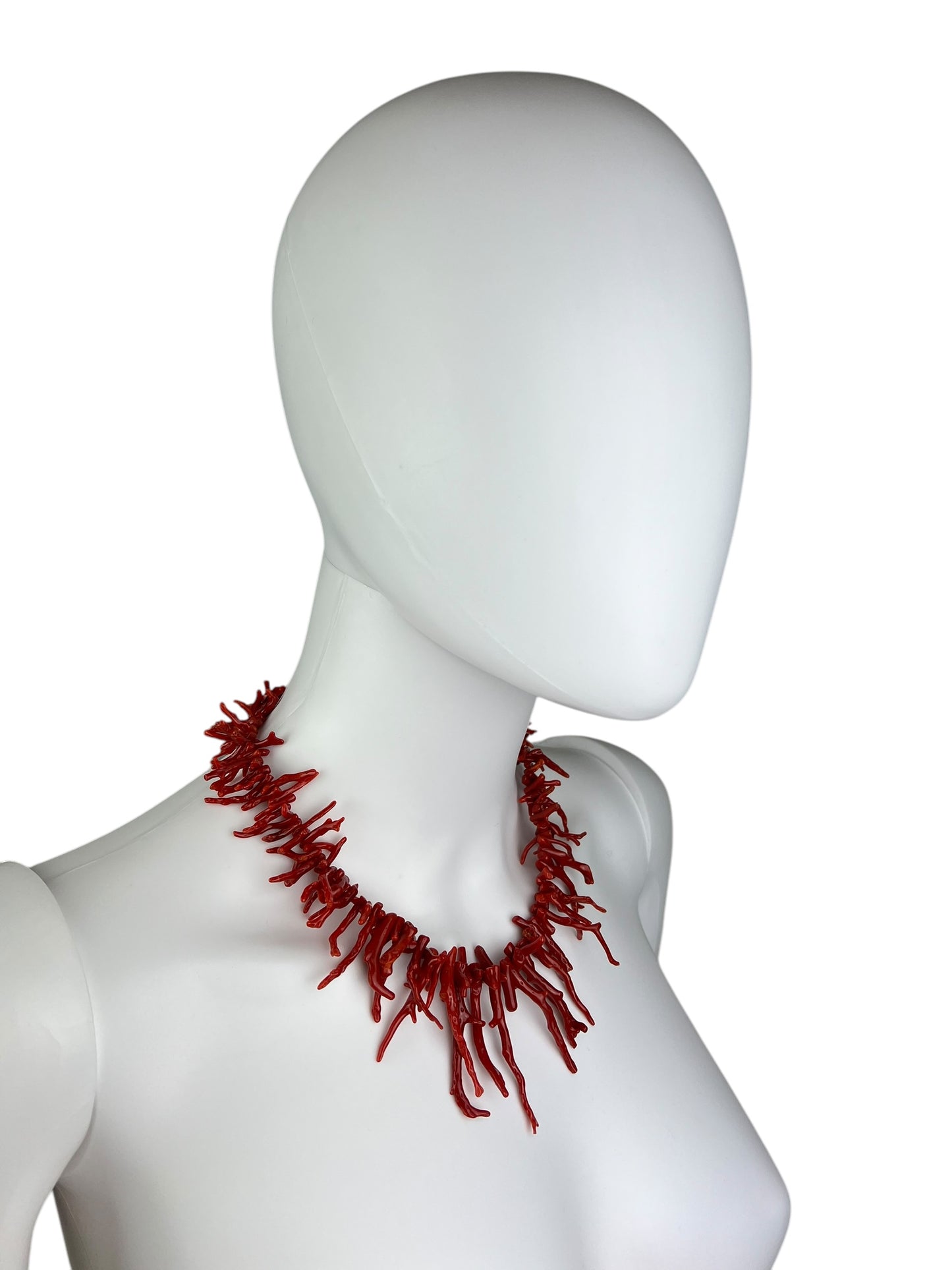 Antique branched Coral necklace with stone set clasp