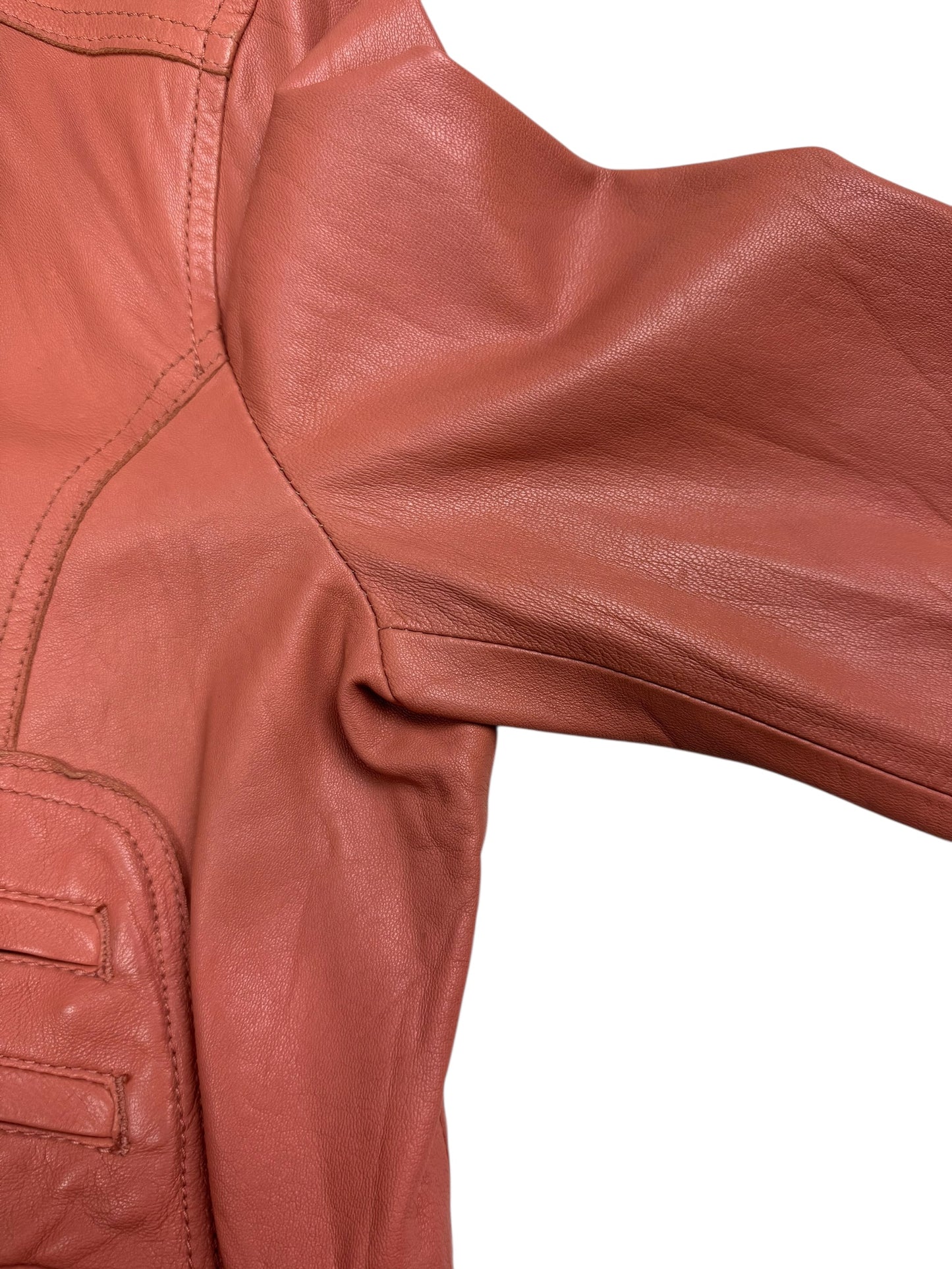 D&G 2000s salmon pink leather utility jacket