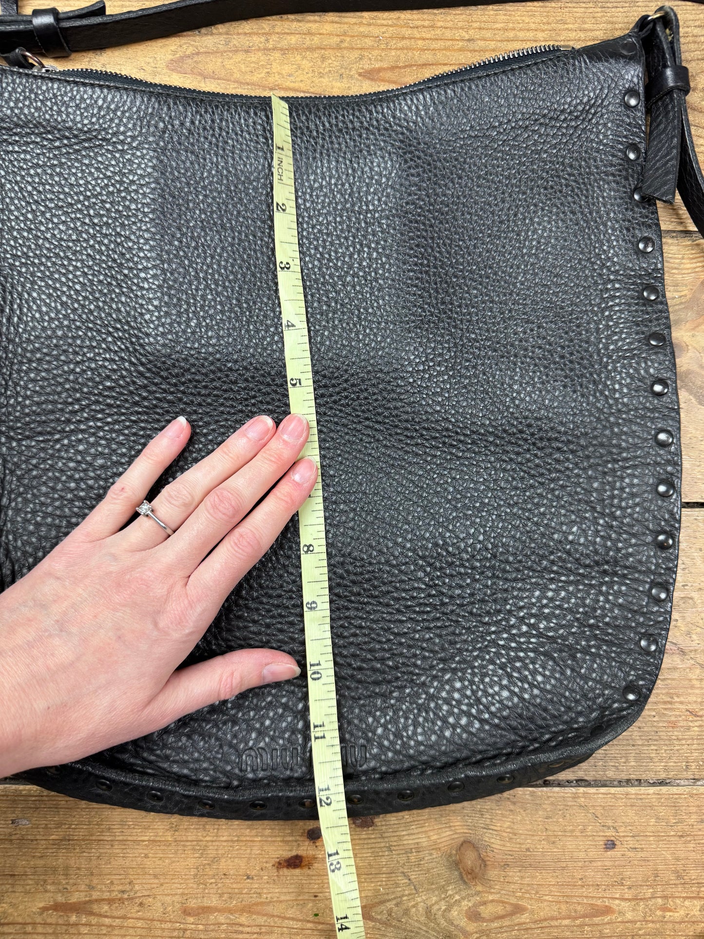 Miu Miu 1990s leather stud bag