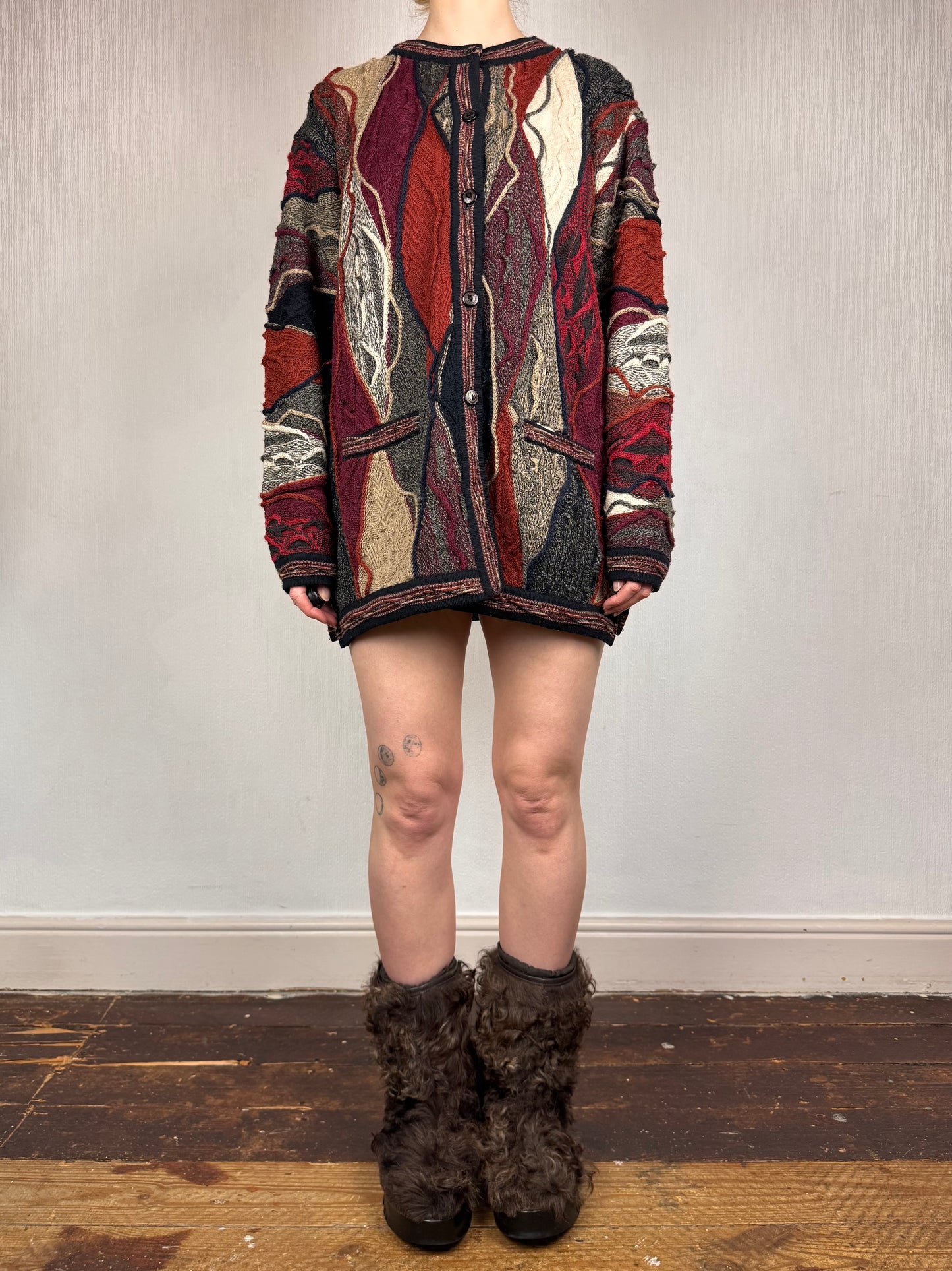 Aklanda Australia 3D knit merino wool cardigan