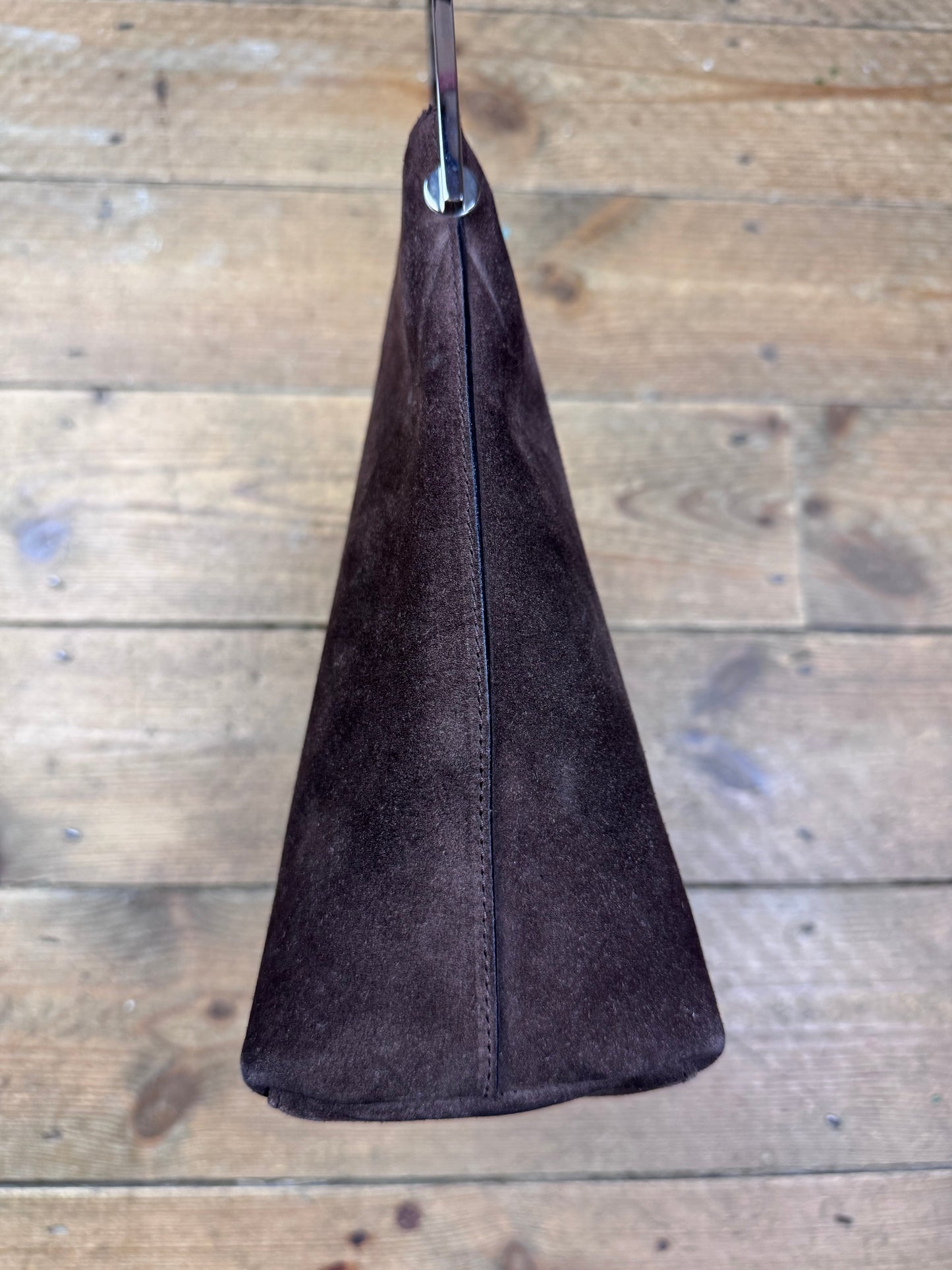 FW 1997 Gucci by Tom Ford brown suede hobo bag