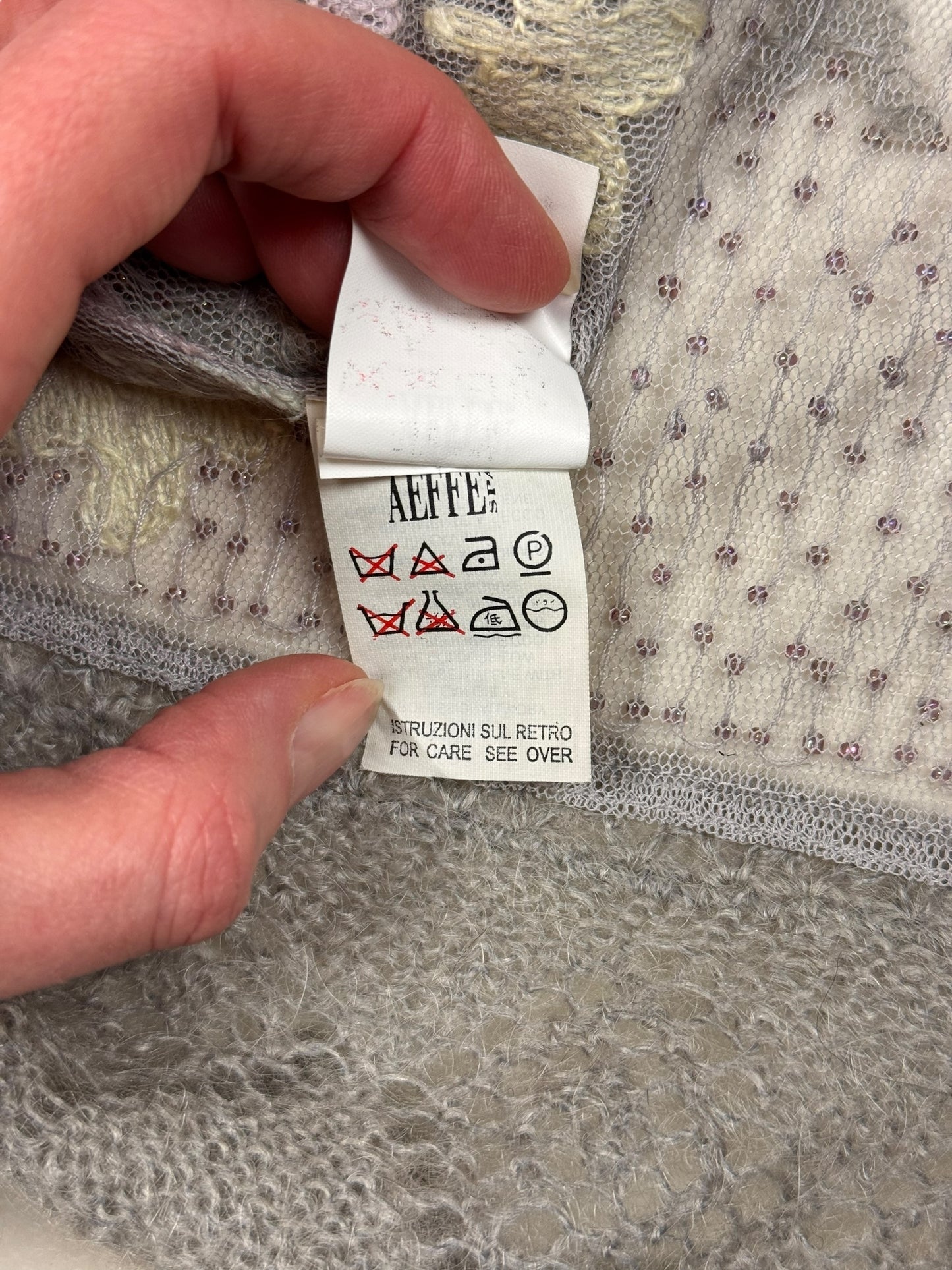 Moschino knit mesh embellished top