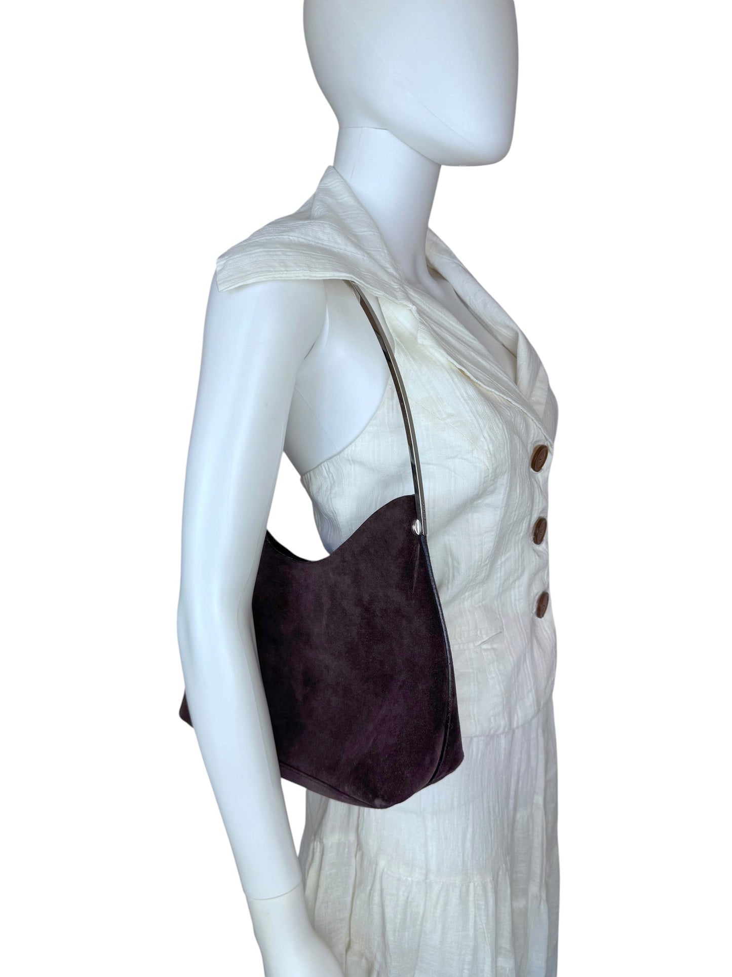 FW 1997 Gucci by Tom Ford brown suede hobo bag