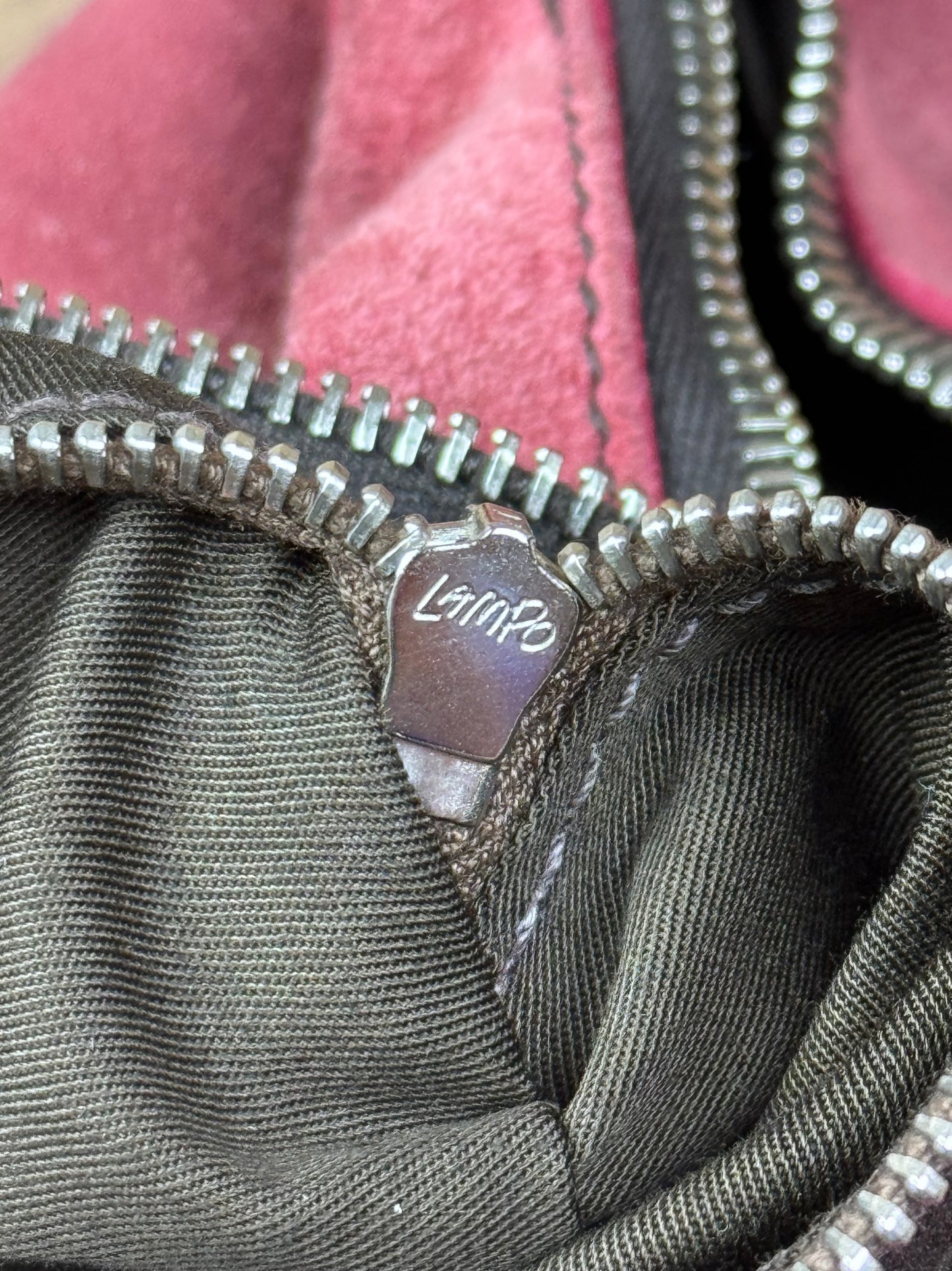 Miu Miu FW 2003 coral pink suede hobo bag