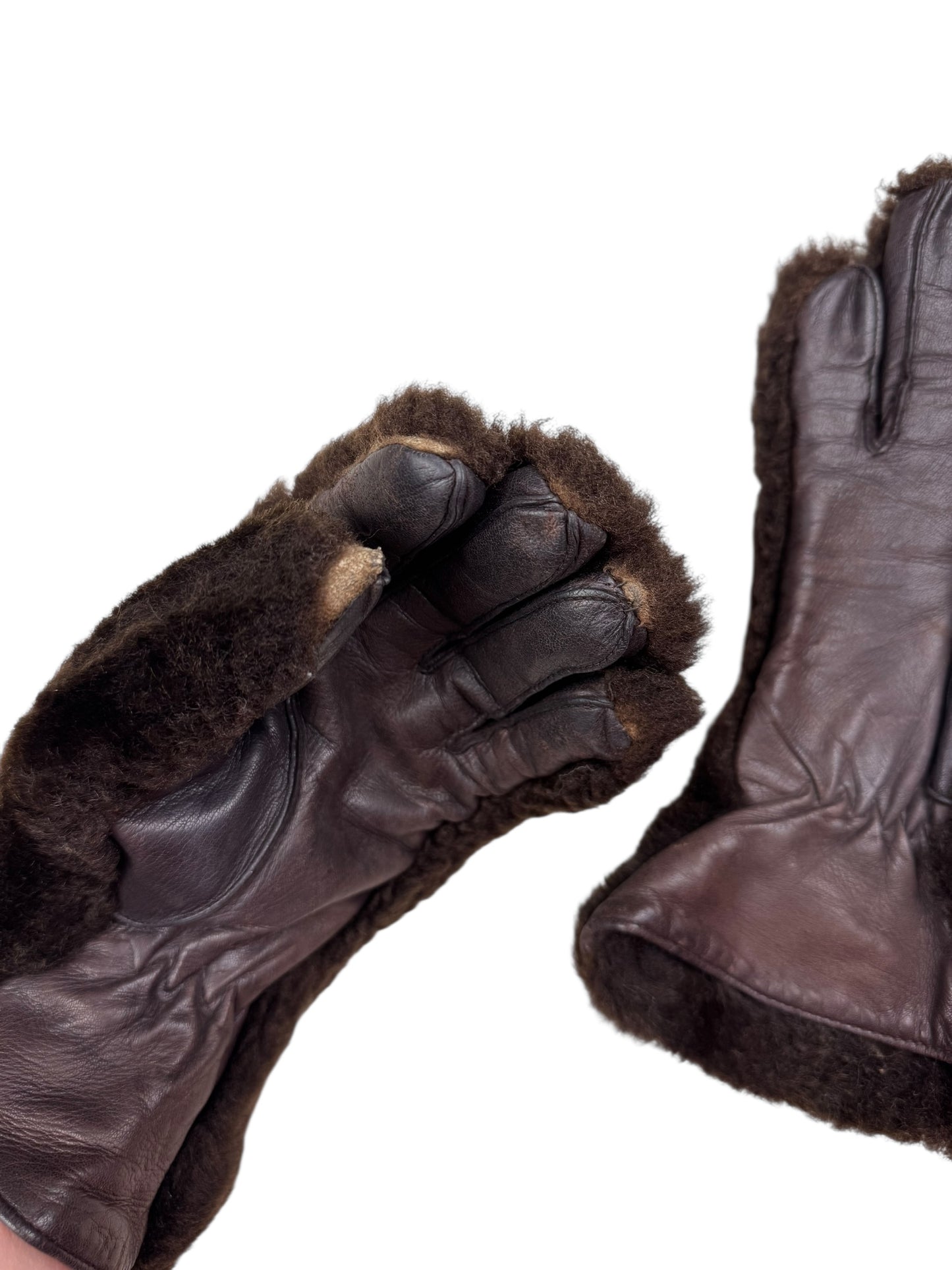 Mid-Century shearling gauntlets